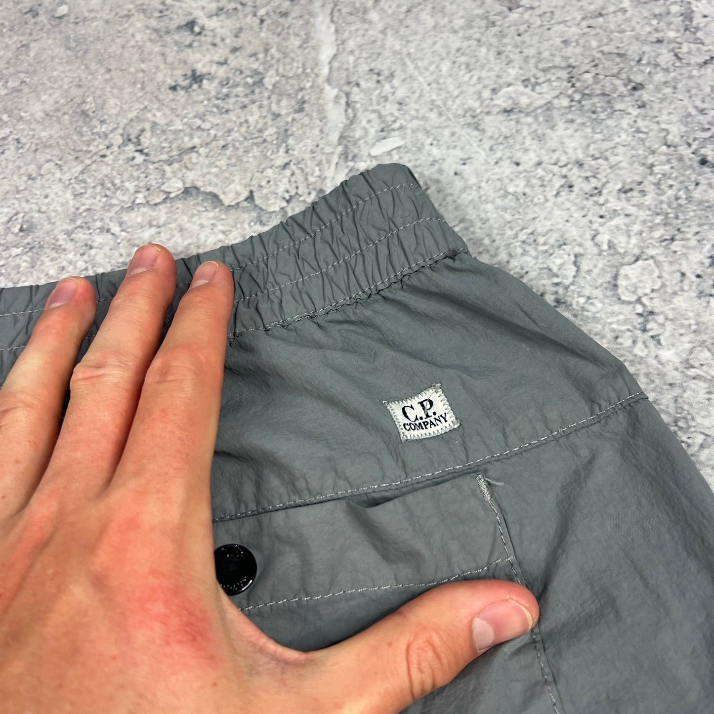 CP Company Grey Flatt Nylon Lens Cargo Trousers Size 50- W34”