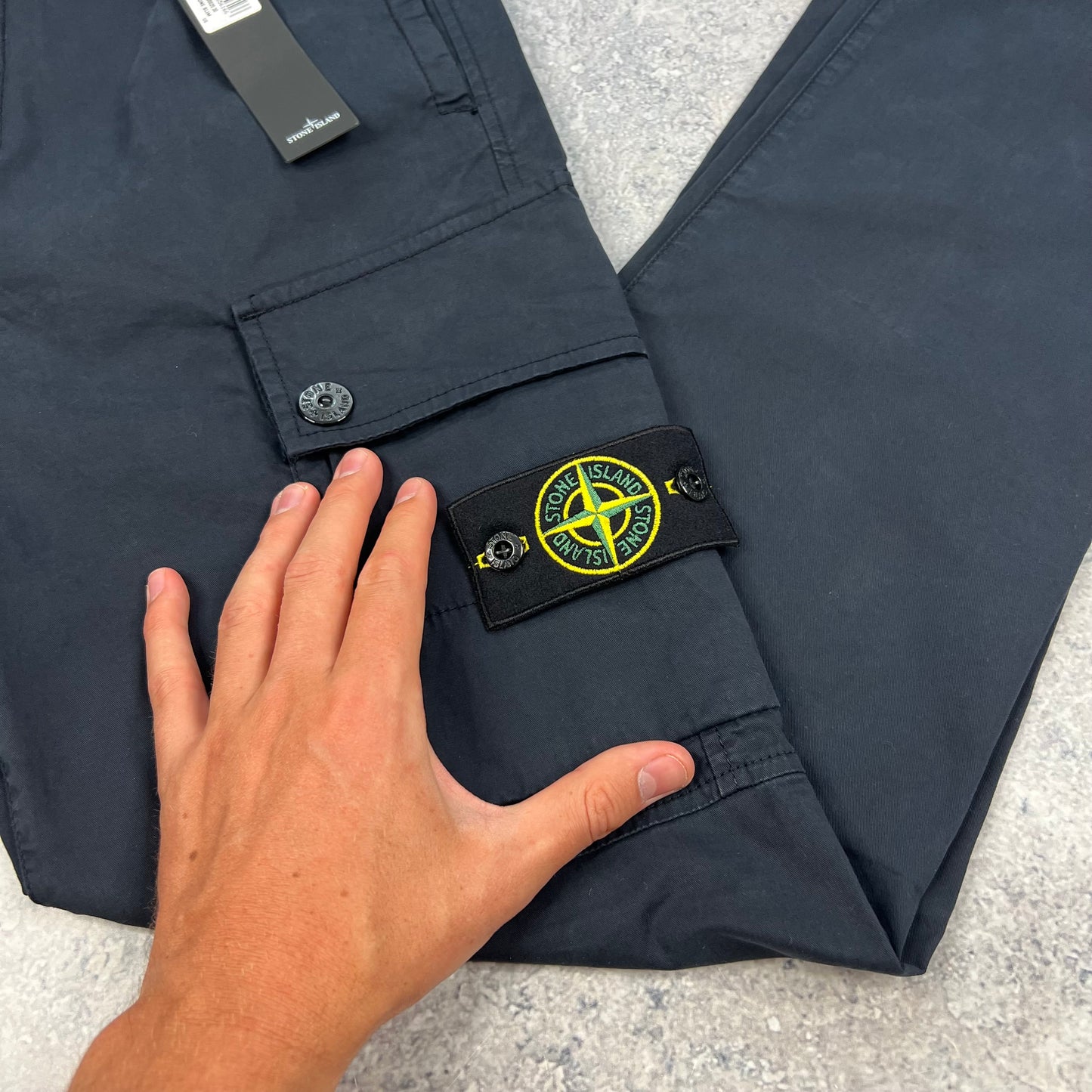 Stone Island Navy Slim Cargo Trousers W30-31” BNWT