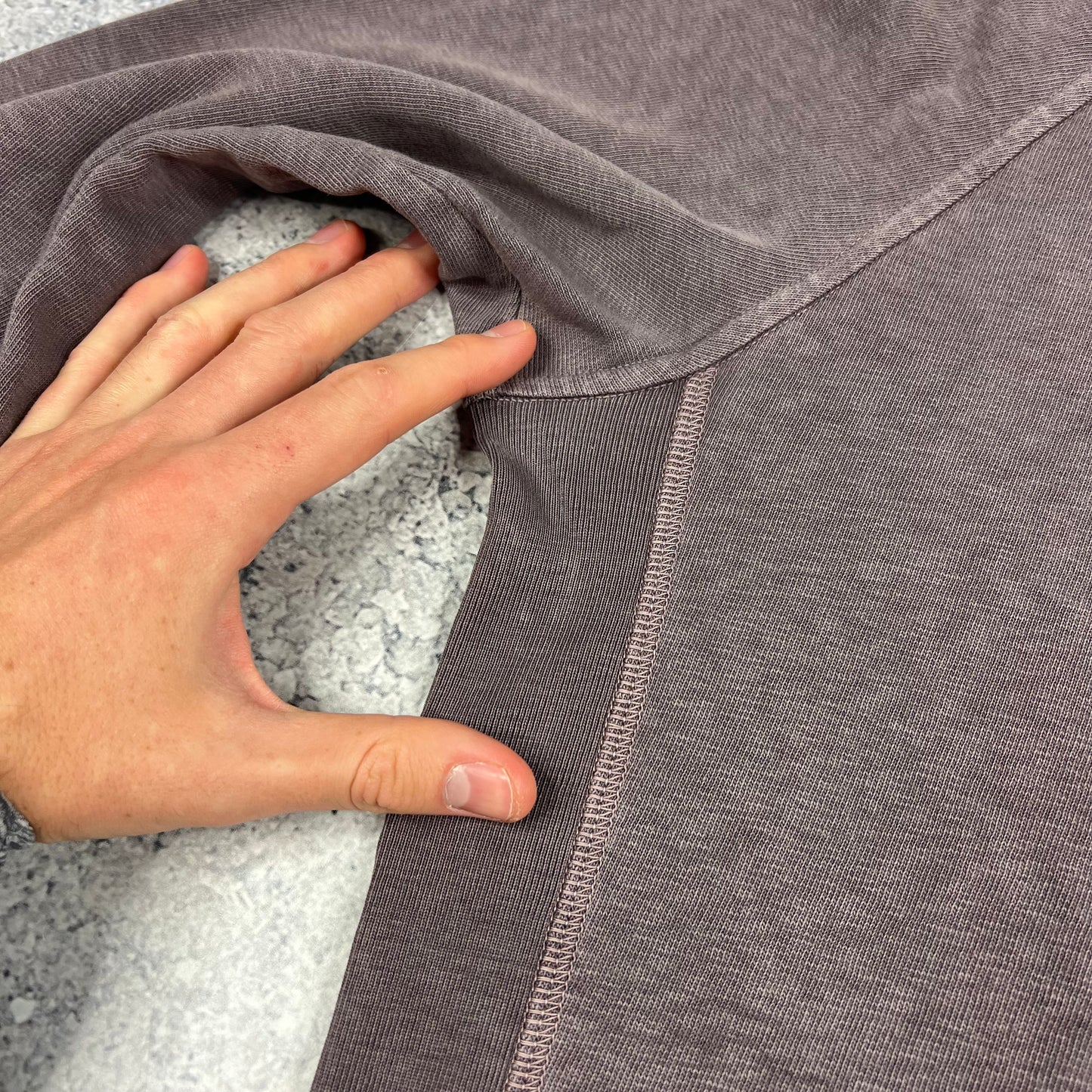 Stone Island Plum Garment Dyed Sweatshirt Large 23.5”