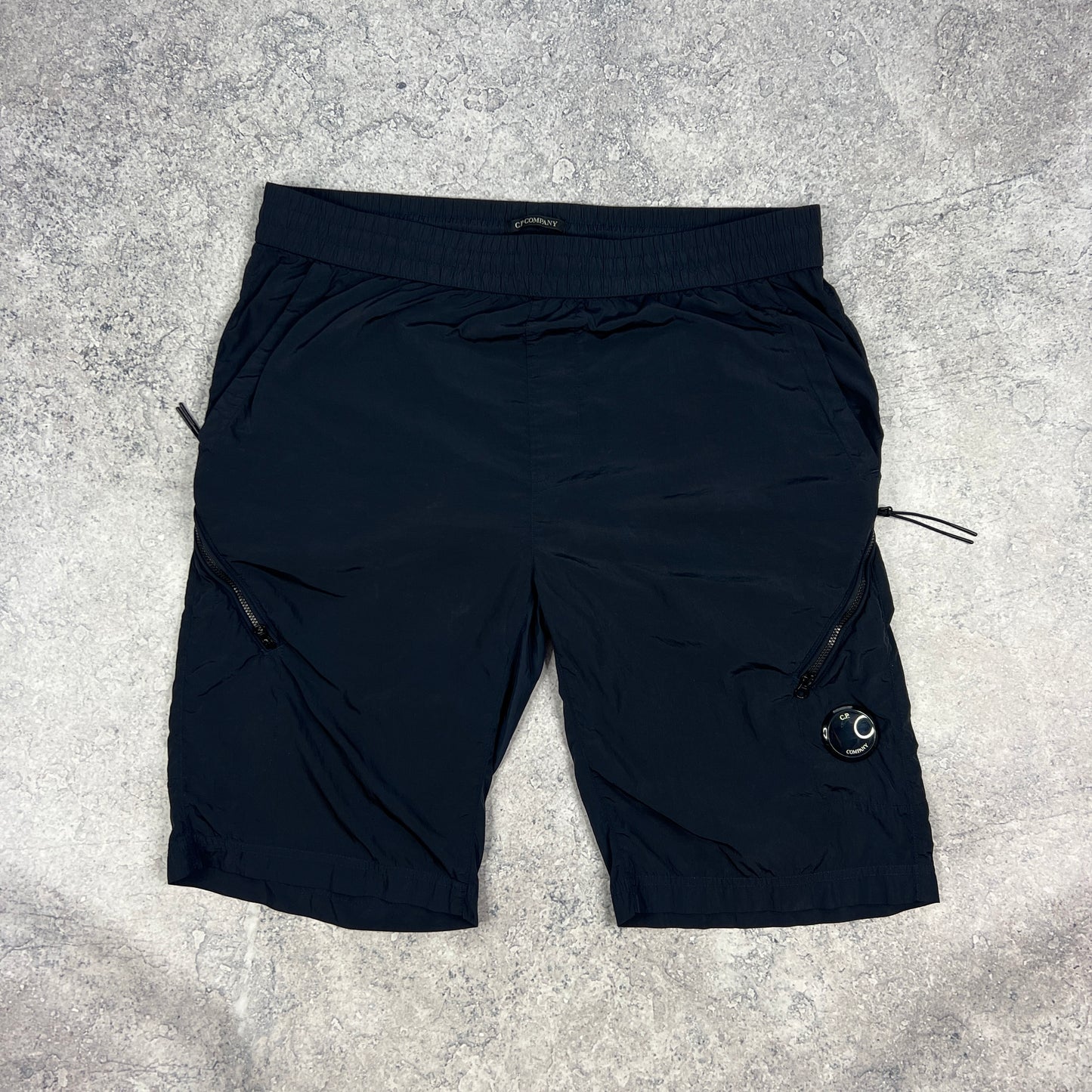 CP Company Navy Chrome Lens Cargo Shorts Size 50- W36”