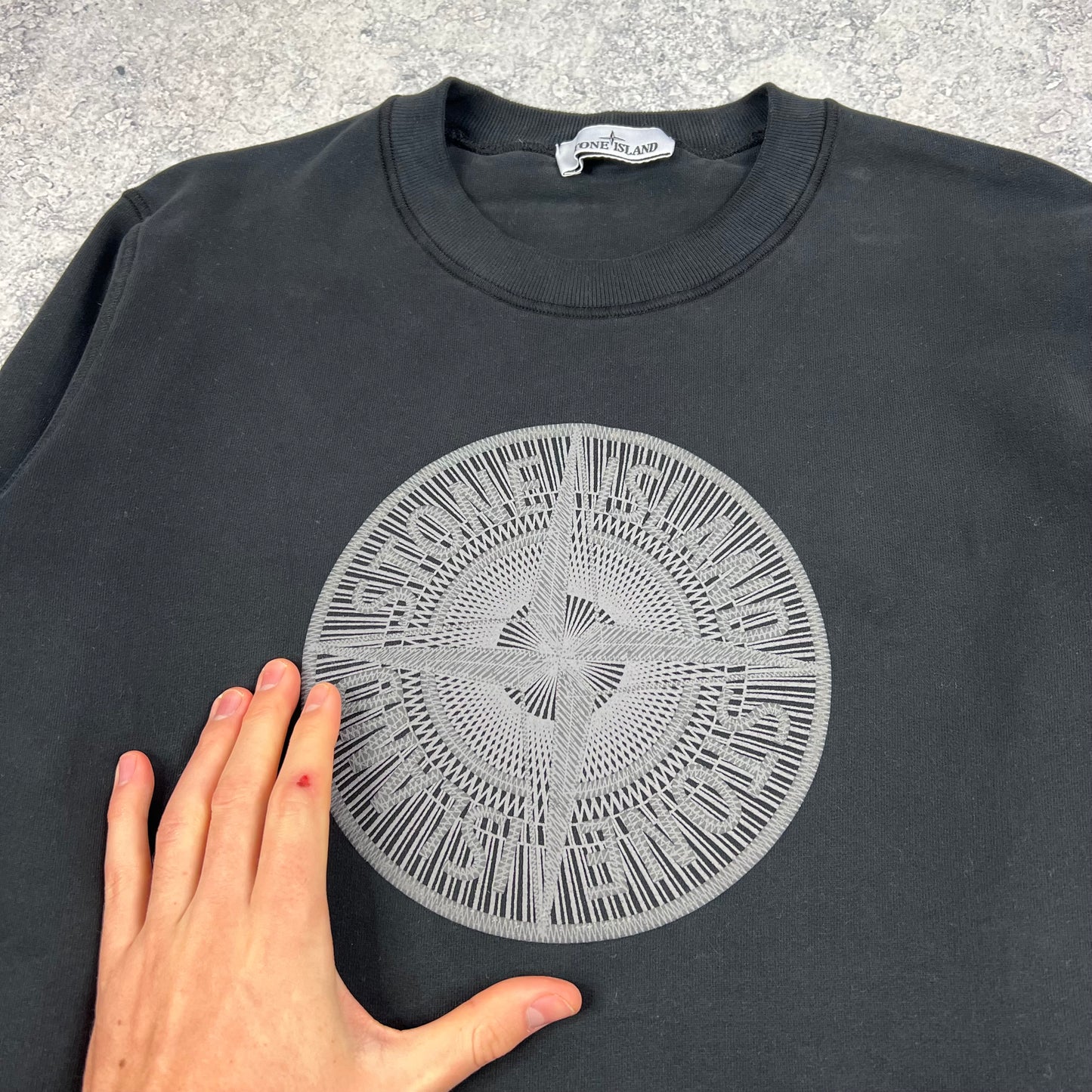 Stone Island Black Logo Sweatshirt Large 23”