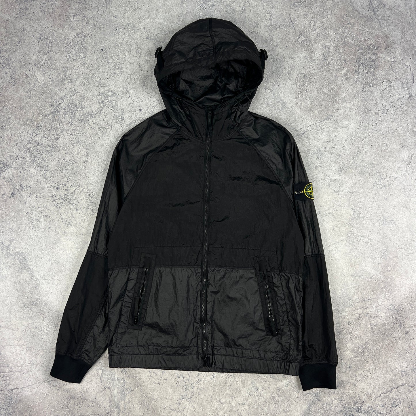 Stone Island Black Nylon Metal Watro Jacket Medium 22.5”