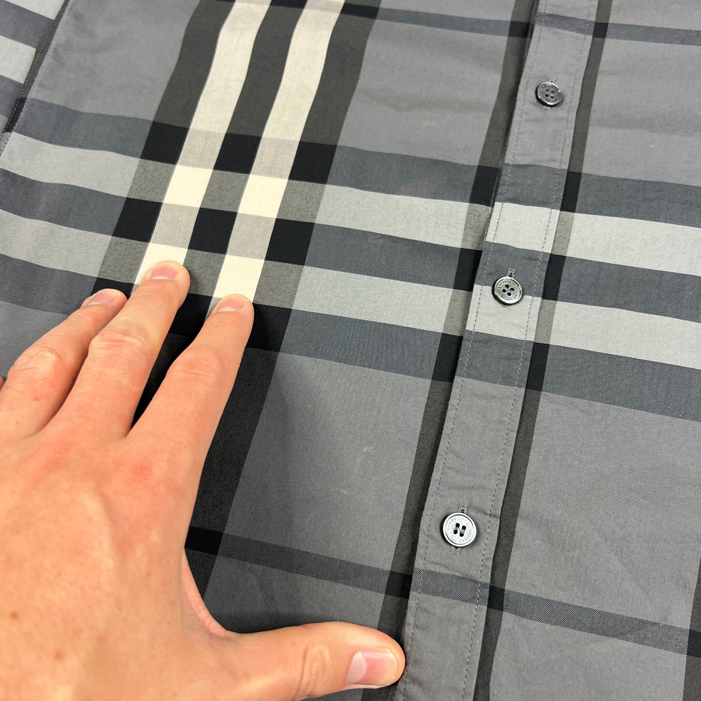 Burberry Grey L/S Shirt Small 20.25”