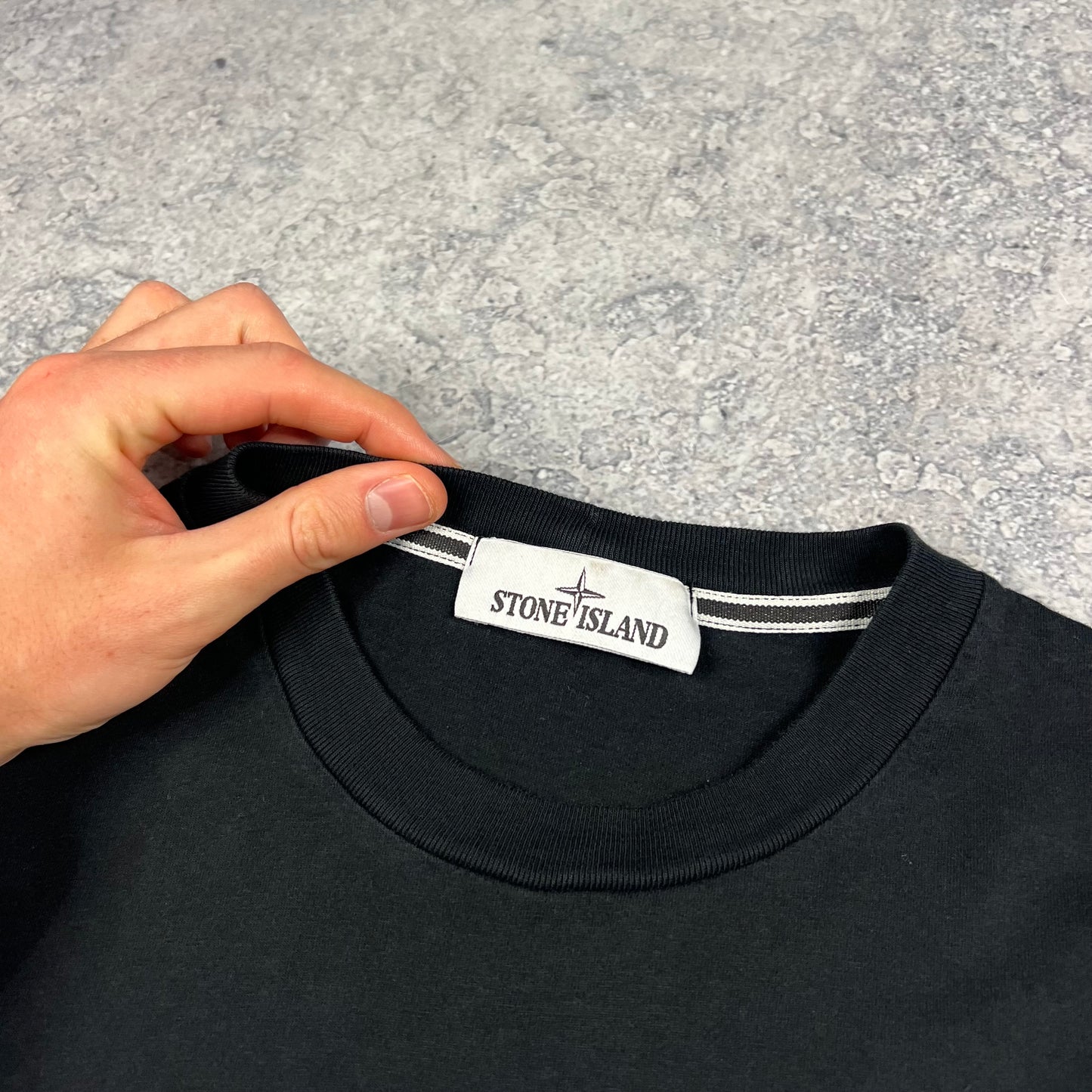 Stone Island Black Micro Dot Logo T-Shirt Medium 19.25”