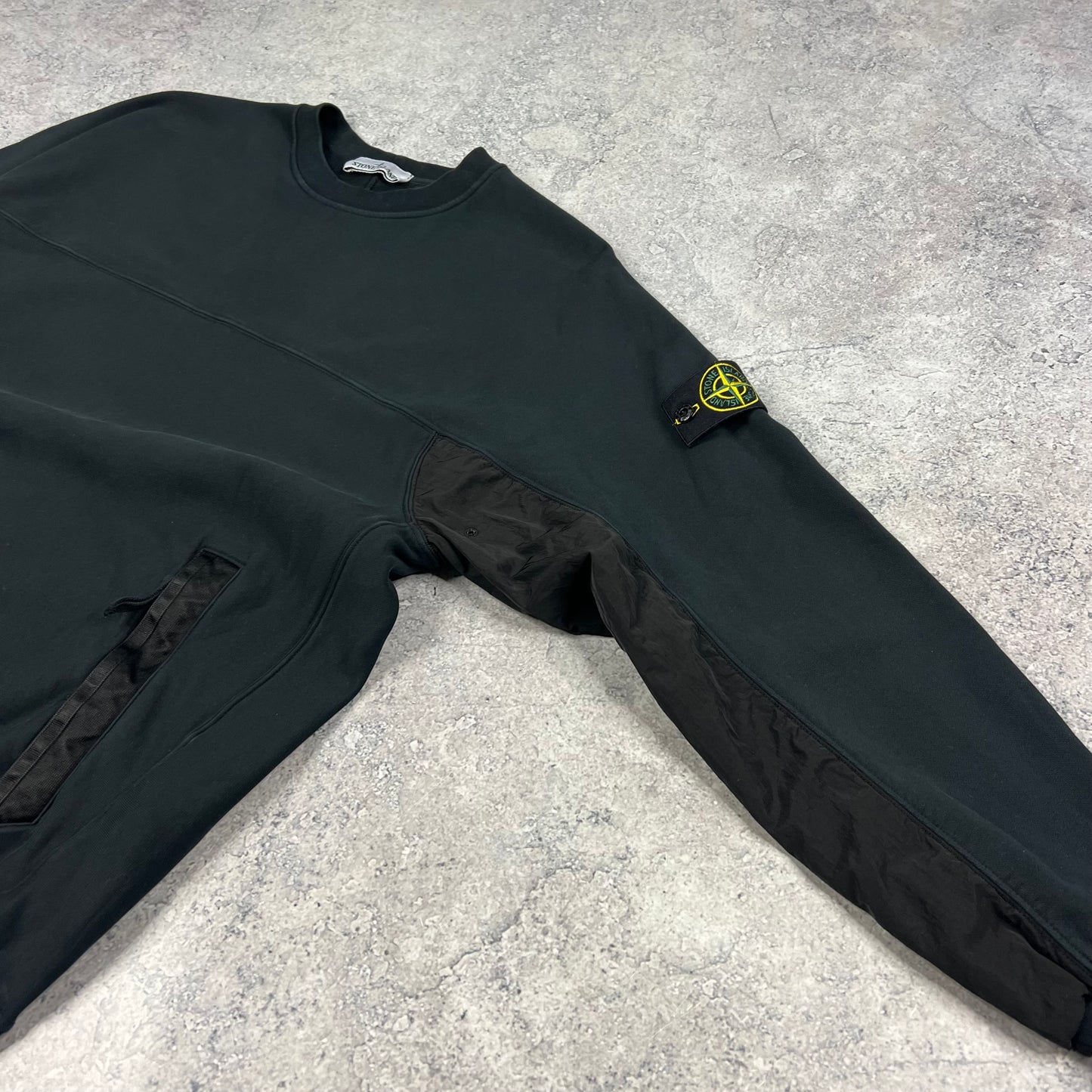 Stone Island Black Nylon Metal Sweatshirt XL 23.75”