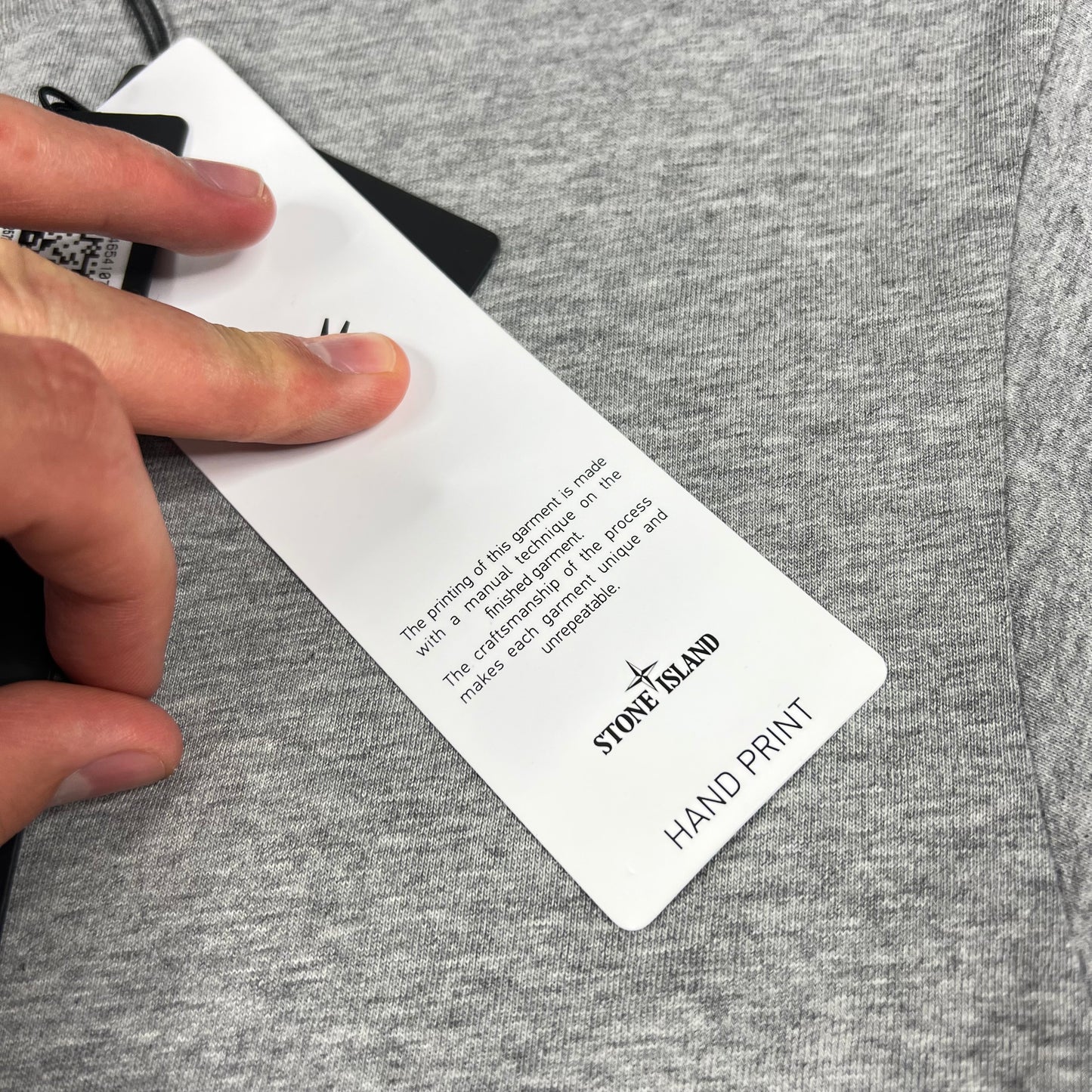 Stone Island Grey Hand Print T-Shirt Medium 19.75” BNWT