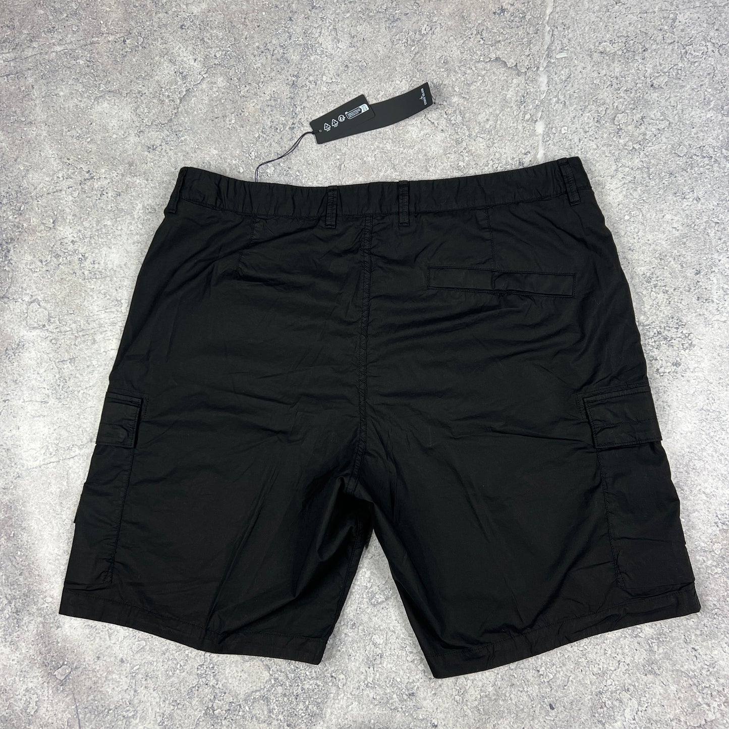 Stone Island Black Tela Parachute Cargo Shorts BNWT
