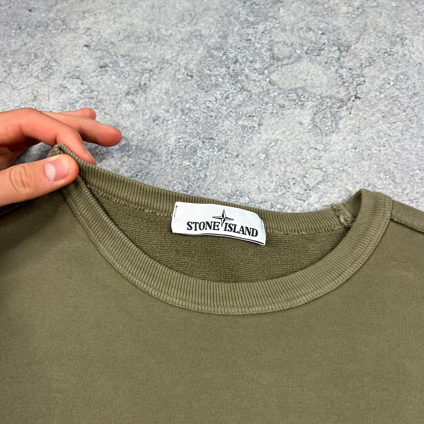 Stone Island Khaki Sweatshirt Large 21.75”