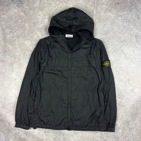 Stone Island Black Crinkle Reps Hooded Jacket XXL 23.5”