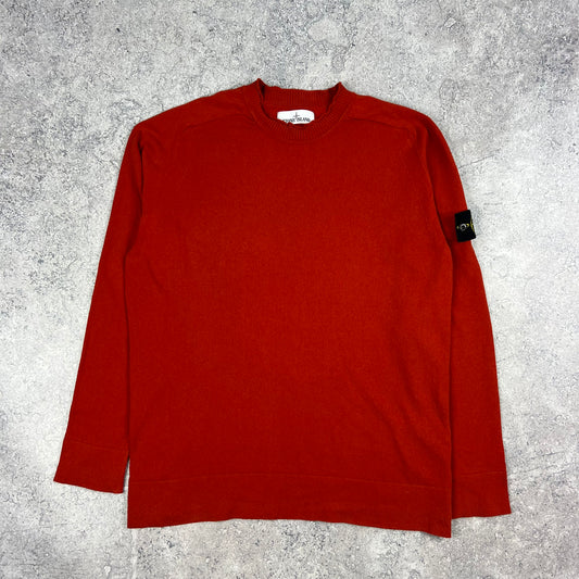 Stone Island Red Knit Sweatshirt Large 22”
