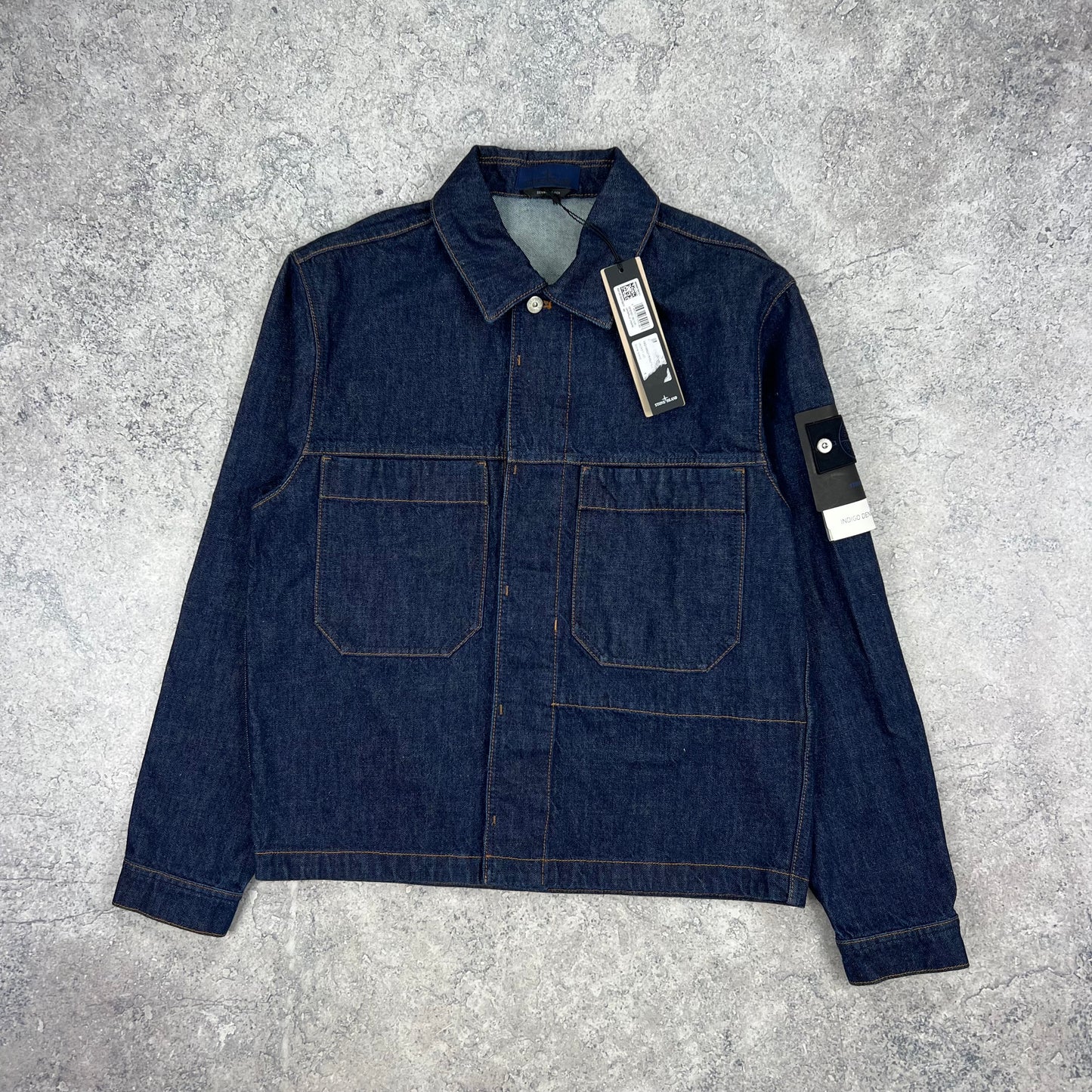 Stone Island Indigo Denim Rinsed Jacket Large 23” BNWT