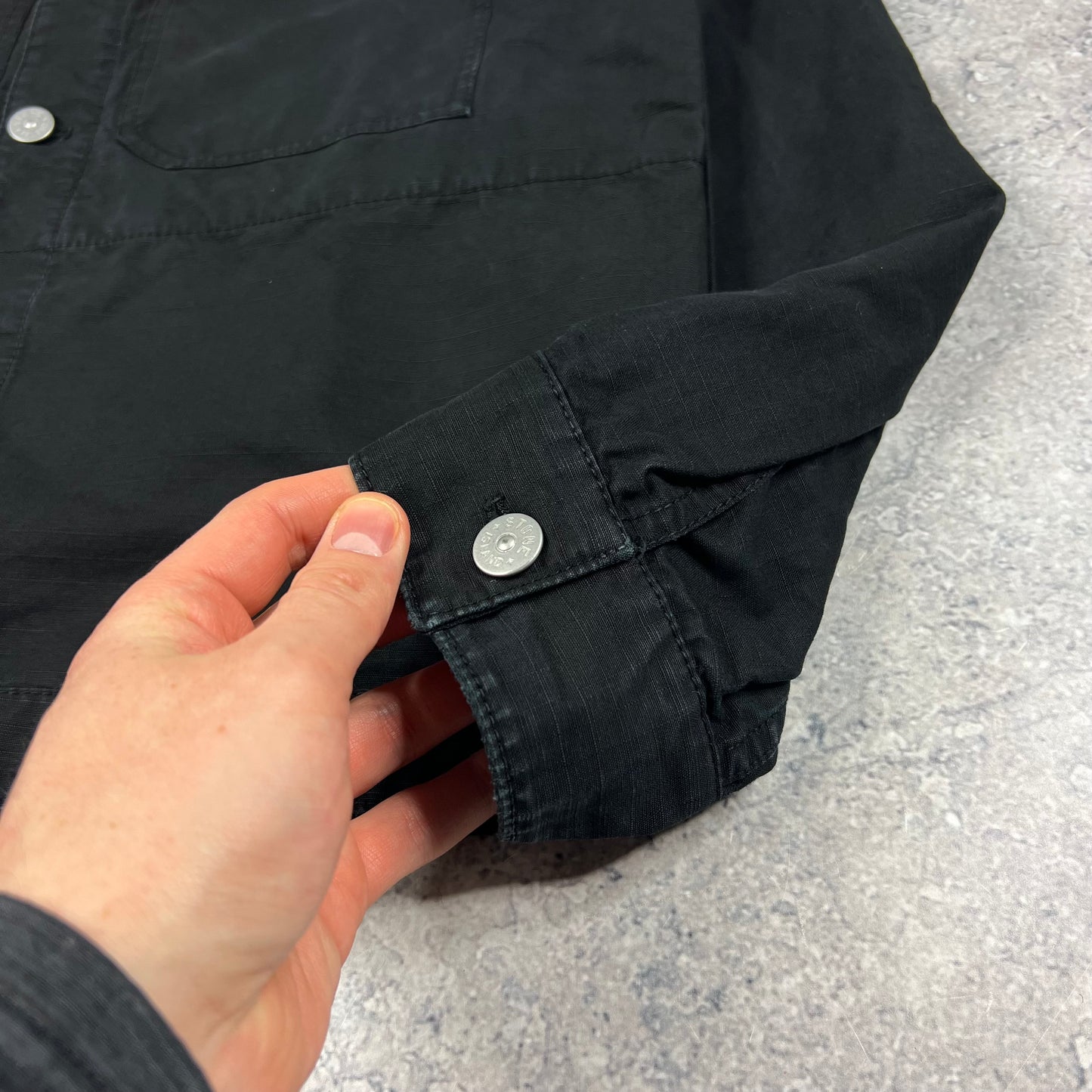 Stone Island Black Ripstop Overshirt Small 21”
