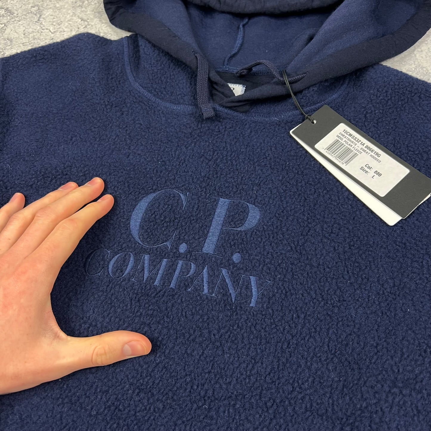 CP Company Navy Fleece Hoodie Large 23” BNWT