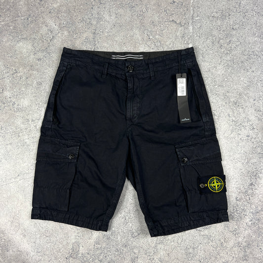 Stone Island Navy Garment Dyed Cargo Shorts W30” BNWT
