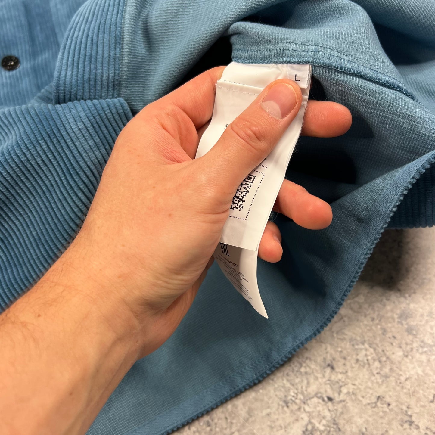 Stone Island Blue Corduroy Shirt Large 24” BNWT