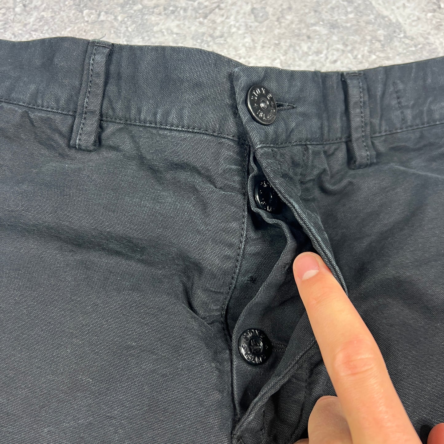 Stone Island Black Regular Cargo Trousers W32”