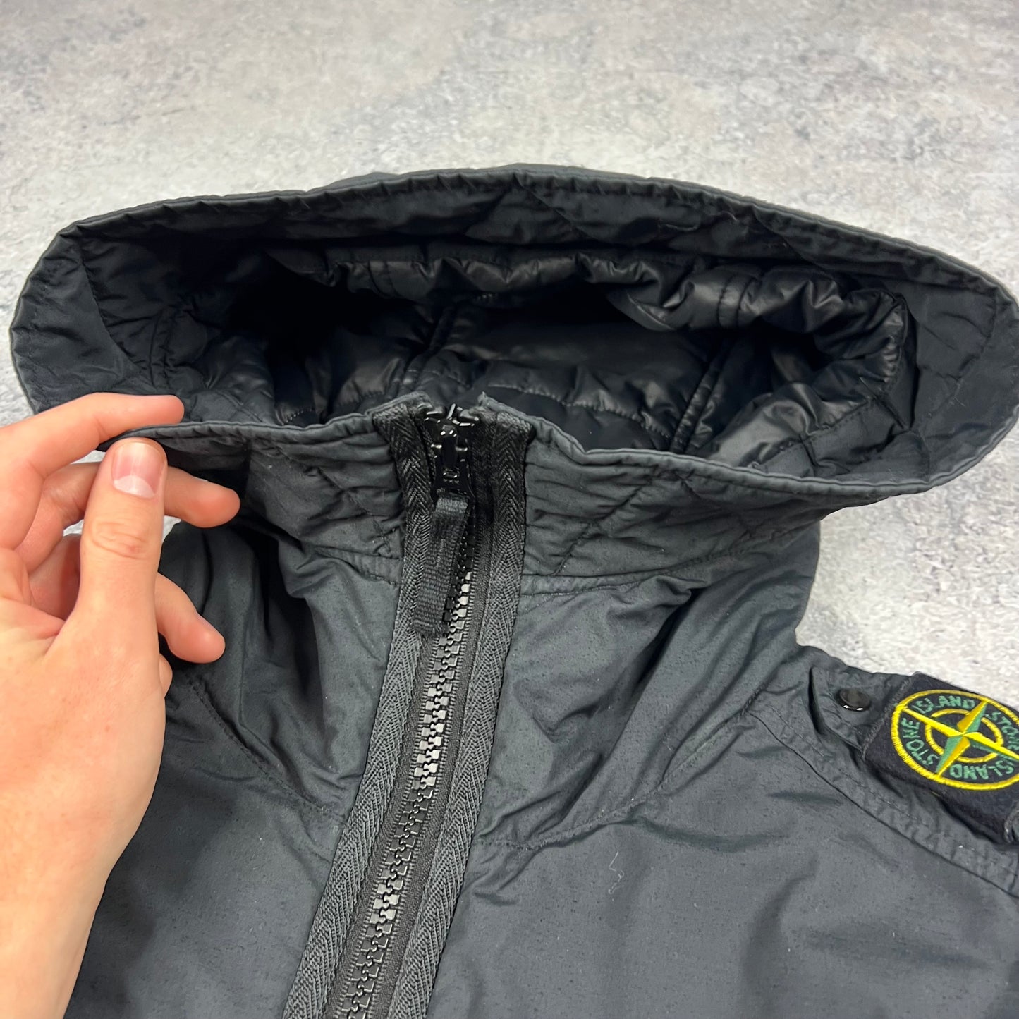 Stone Island Black Naslan Light Watro Primaloft Jacket Medium 22”