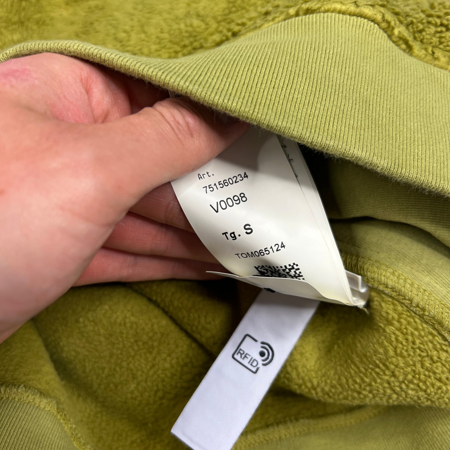 Stone Island Mustard Teddy Fleece Pullover Small 21.75”