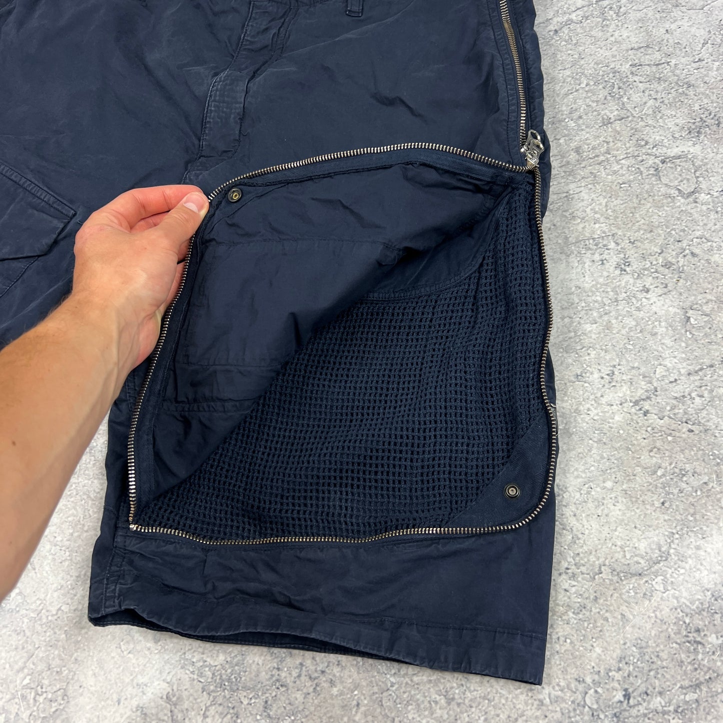 Stone Island Navy Shadow Project Cargo Shorts Size 50- W34”