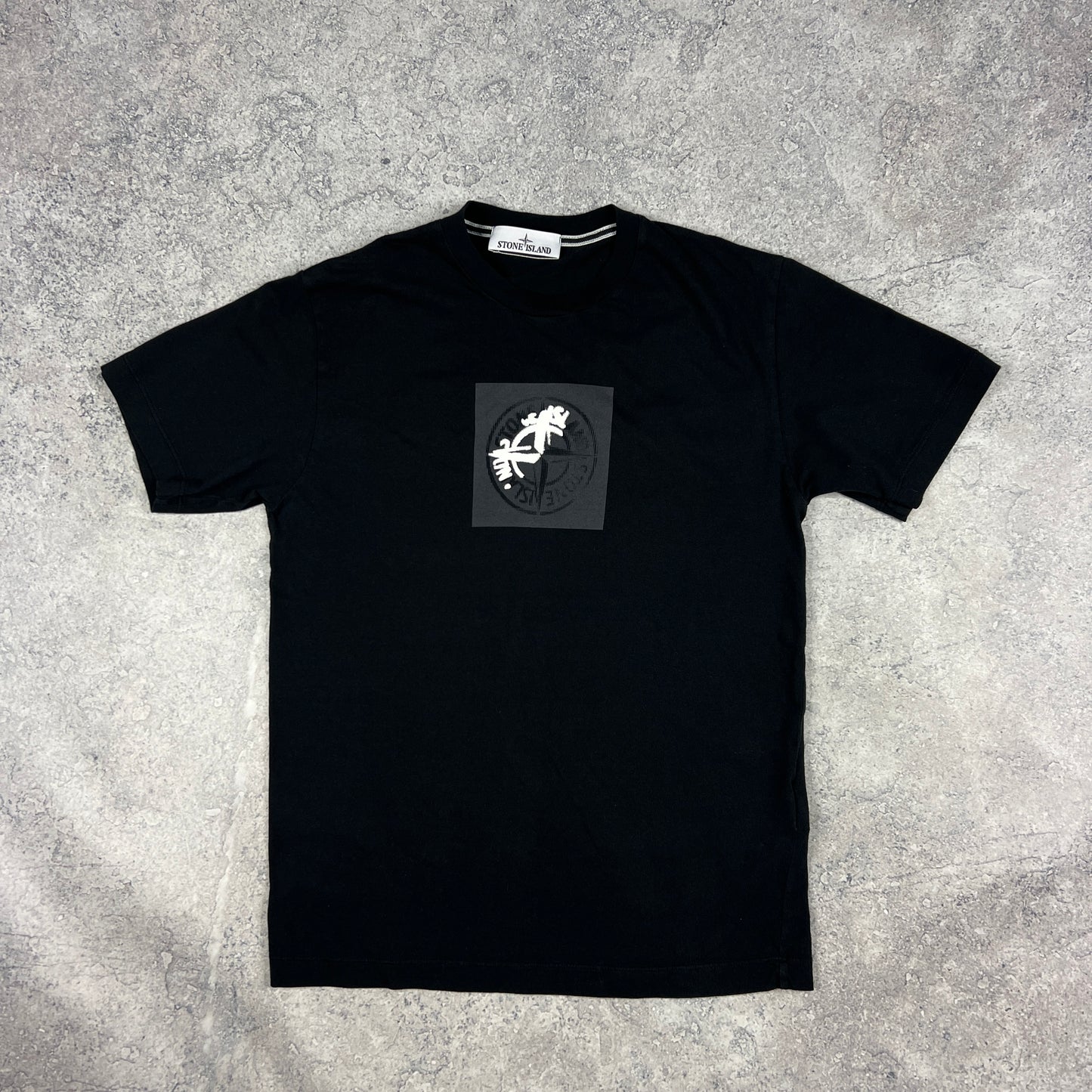 Stone Island Black Print Logo T-Shirt Small 19”