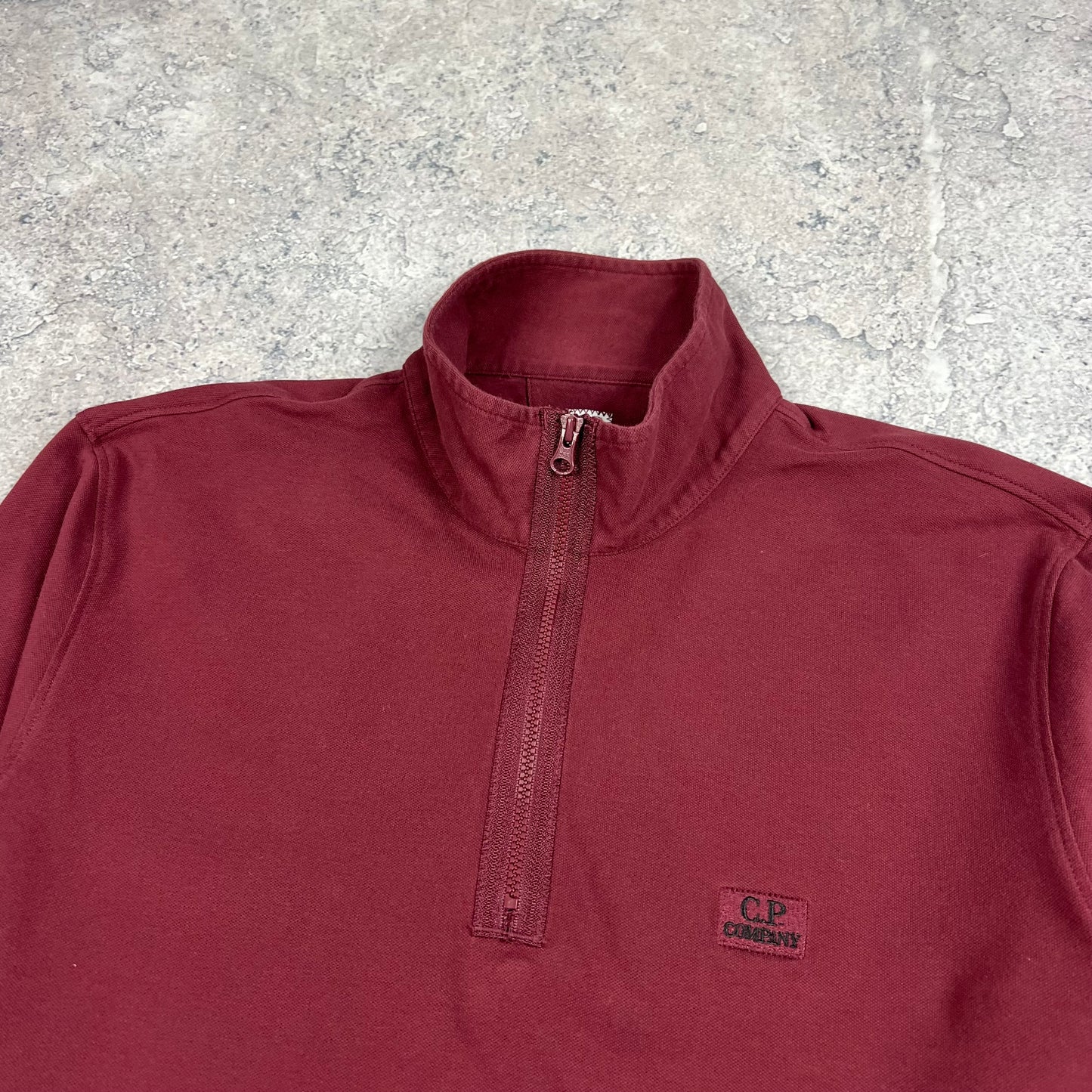CP Company Burgundy Quarter Zip Medium 20.5”