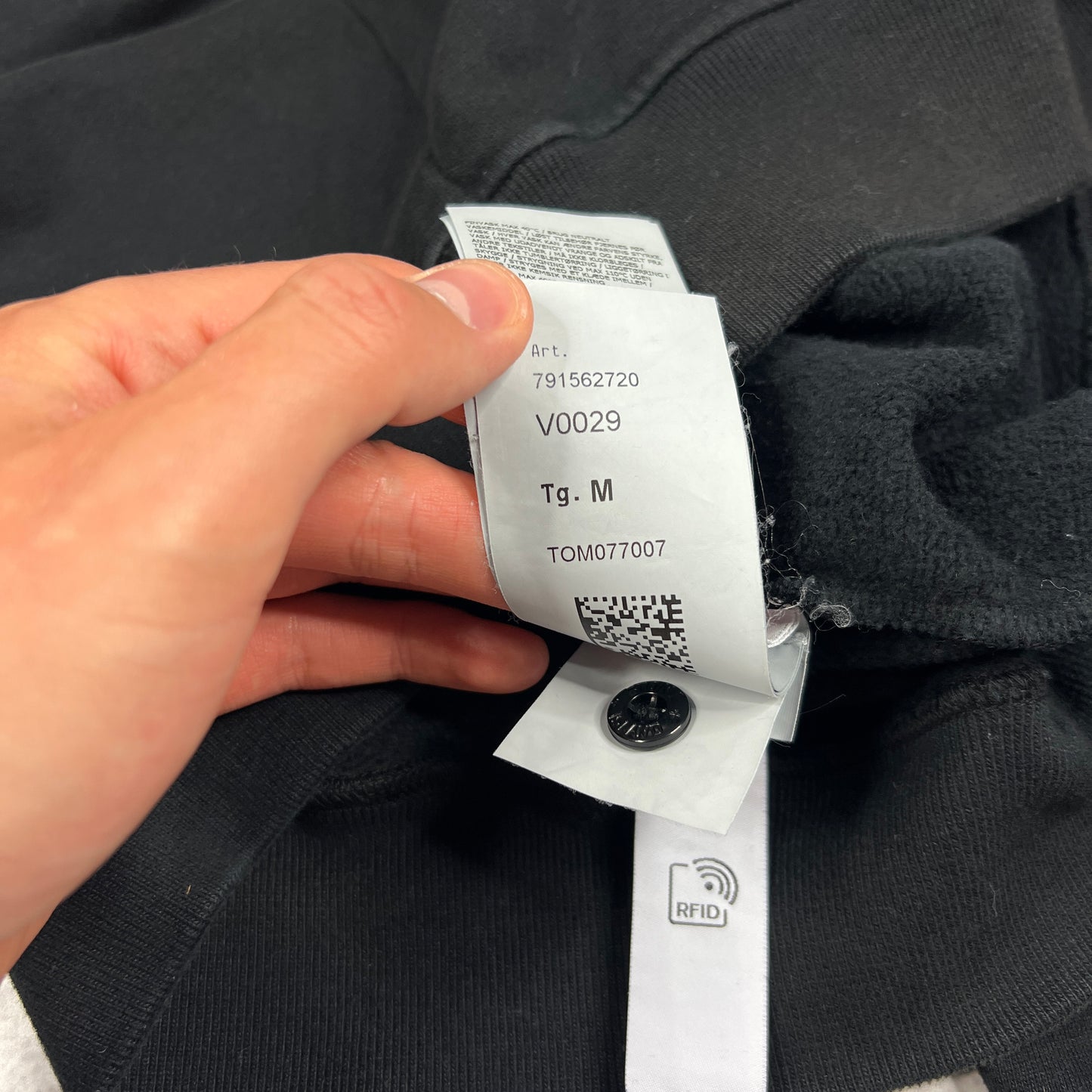 Stone Island Black Quarter Zip Sweatshirt Medium 21.75”