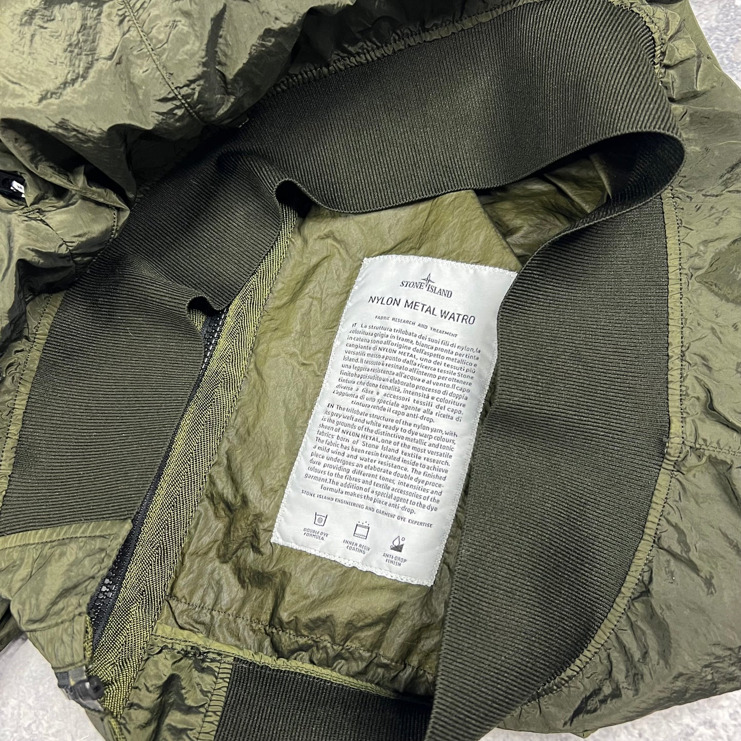 Stone Island Khaki Nylon Metal Watro Jacket XL 24.5”