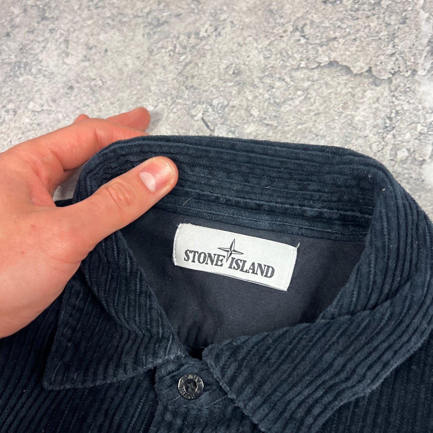 Stone Island Navy Corduroy Overshirt Small 20”