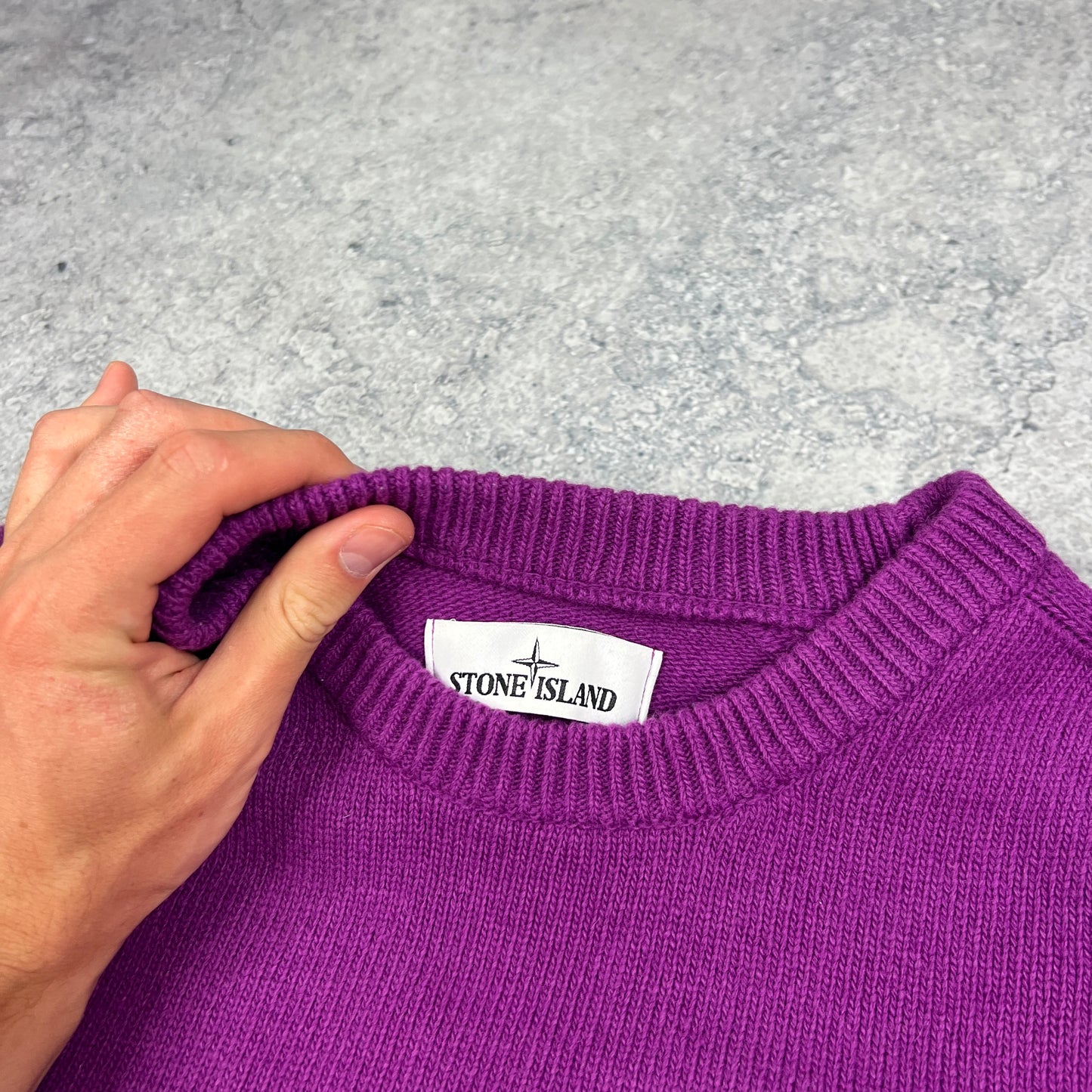 Stone Island Purple Wool Knit Jumper XL 23”