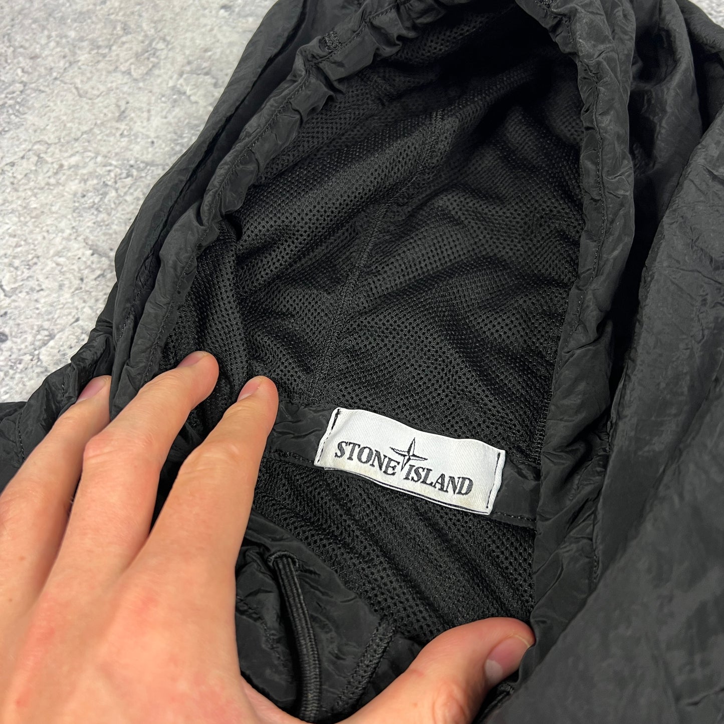 Stone Island Black Nylon Metal Smock Medium 23”
