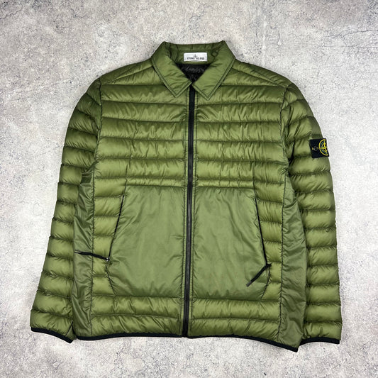Stone Island Khaki Bio Based Ripstop Down Jacket XXL 24.5”