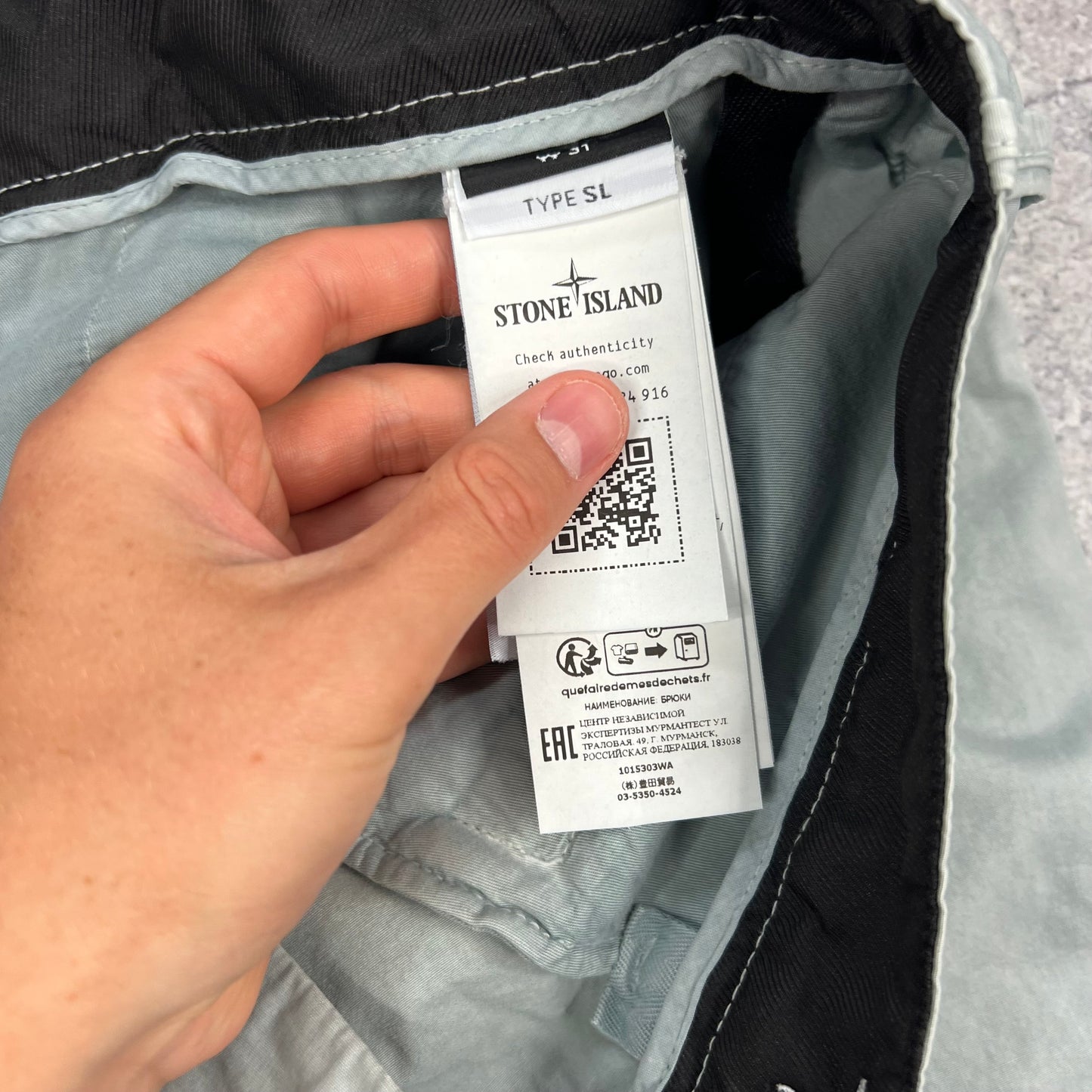 Stone Island Sky Blue Slim Cargo Trousers W31-32” BNWT