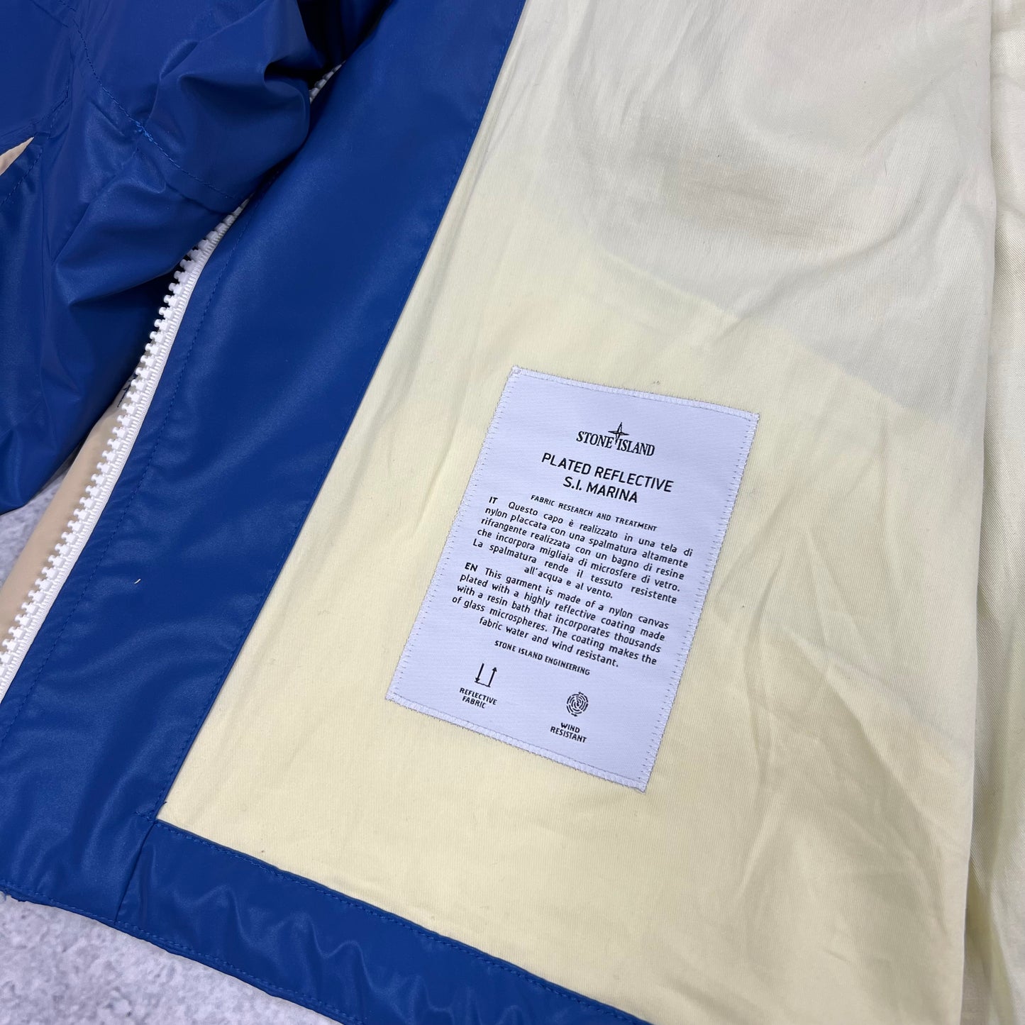 Stone Island Marina Plated Reflective Jacket Large 25.5” BNWT