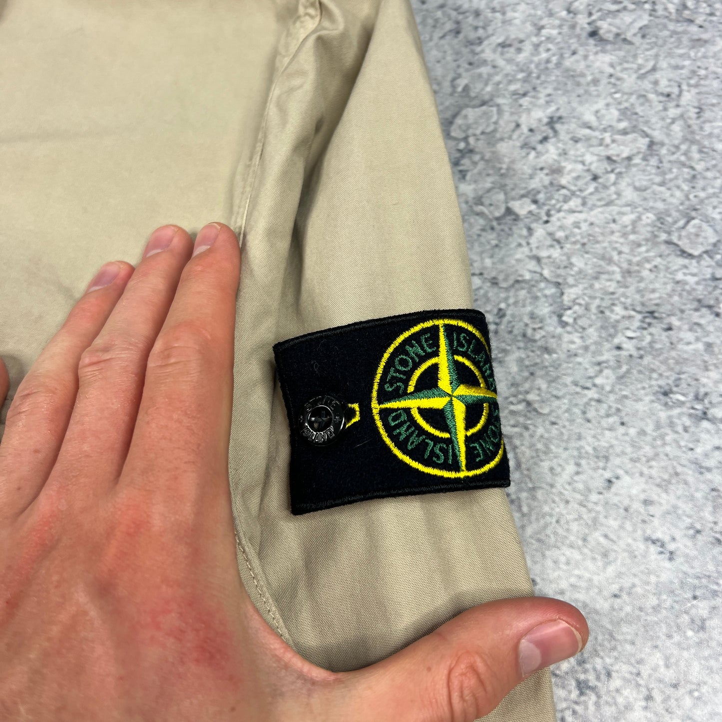 Stone Island Beige Cotton Overshirt Large 23.5”