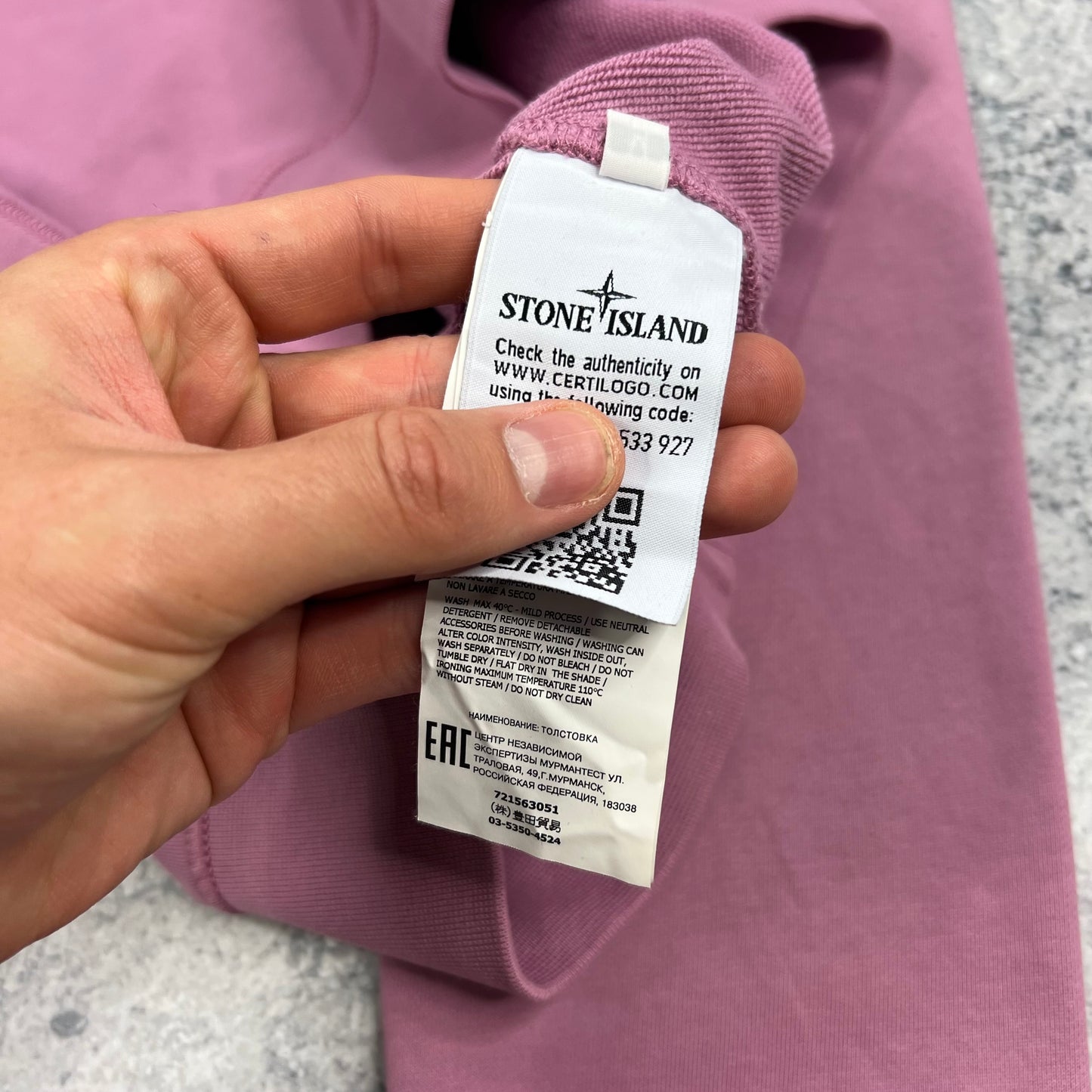 Stone Island Pink Sweatshirt Medium 22” BNWT