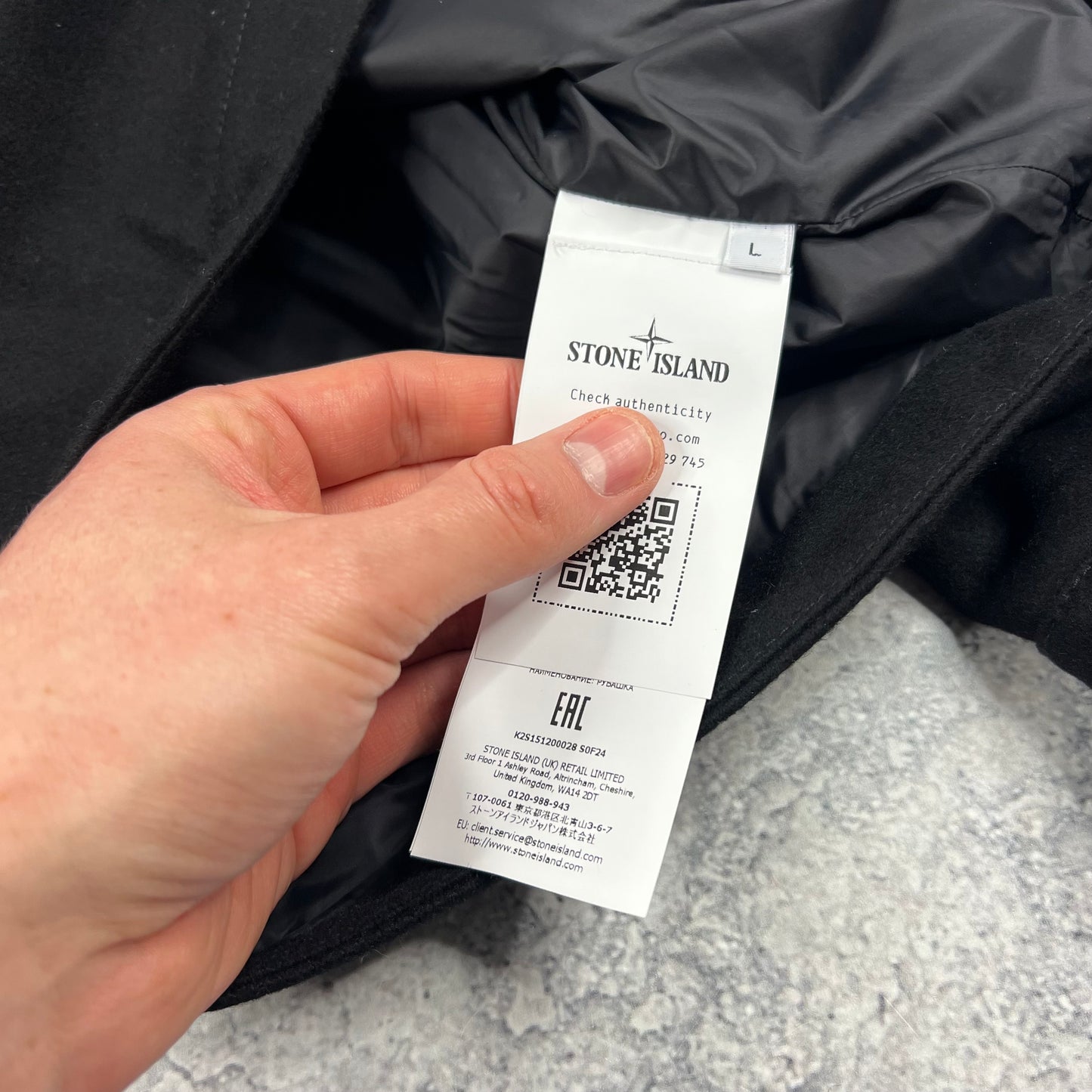 Stone Island Black Ghost Wool Jacket Large 23.25” BNWT