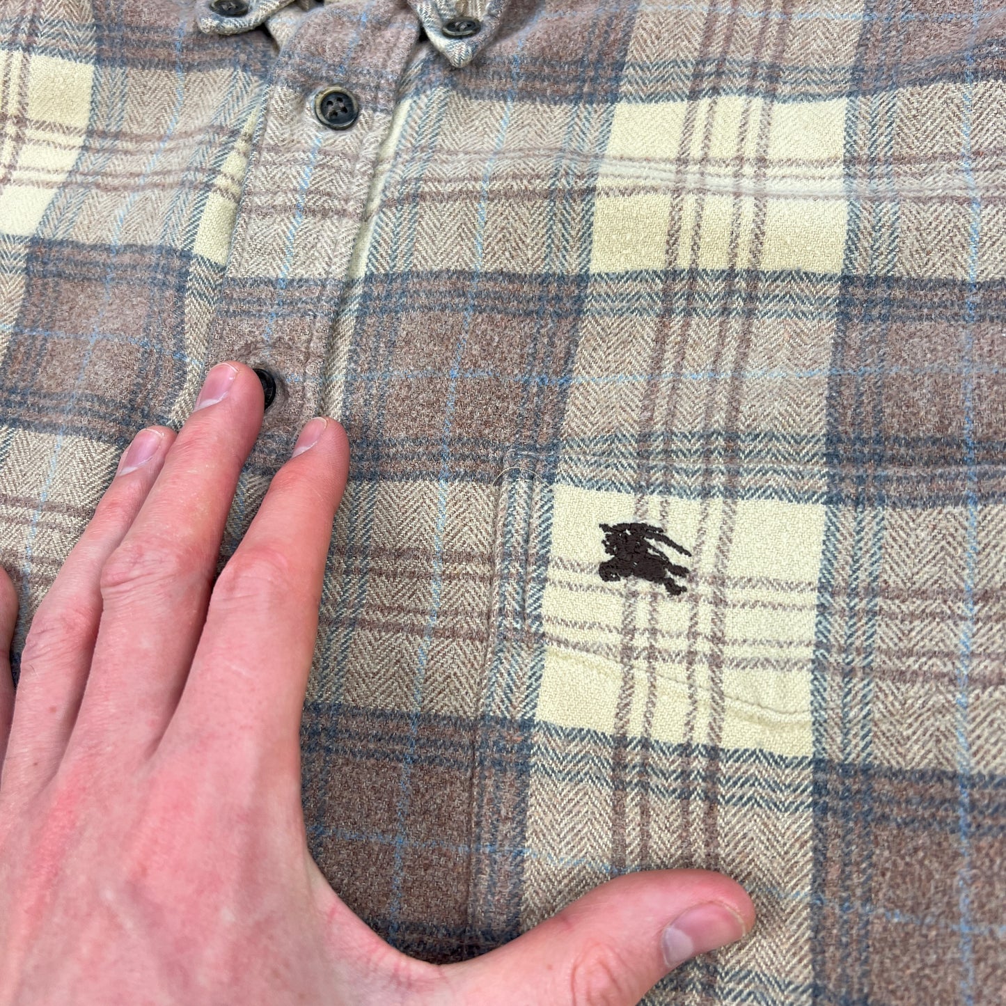 Burberry Vintage Check Flannel Shirt Size 5- Large 22.5”