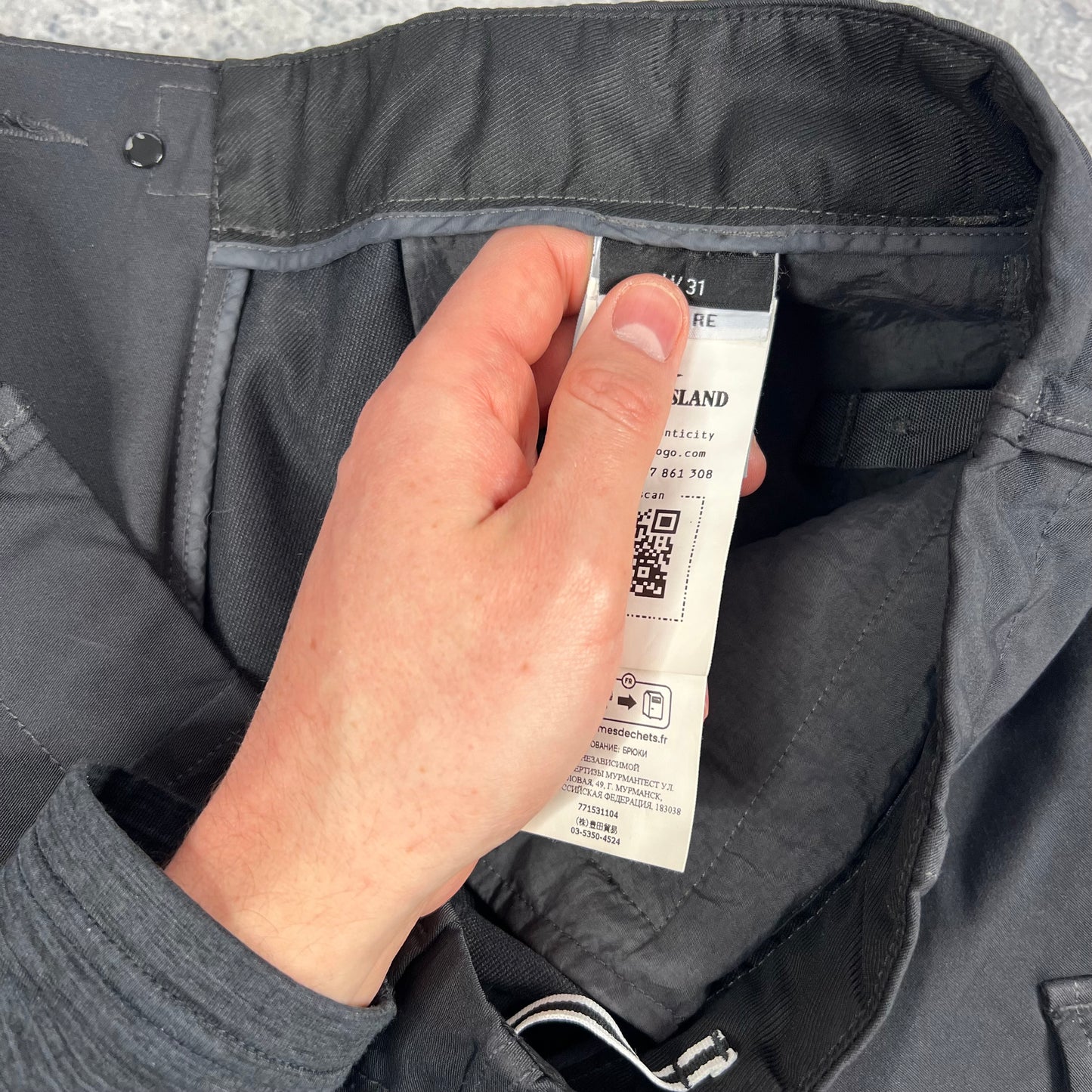 Stone Island Dark Grey Multipocket Cargos W31-32”