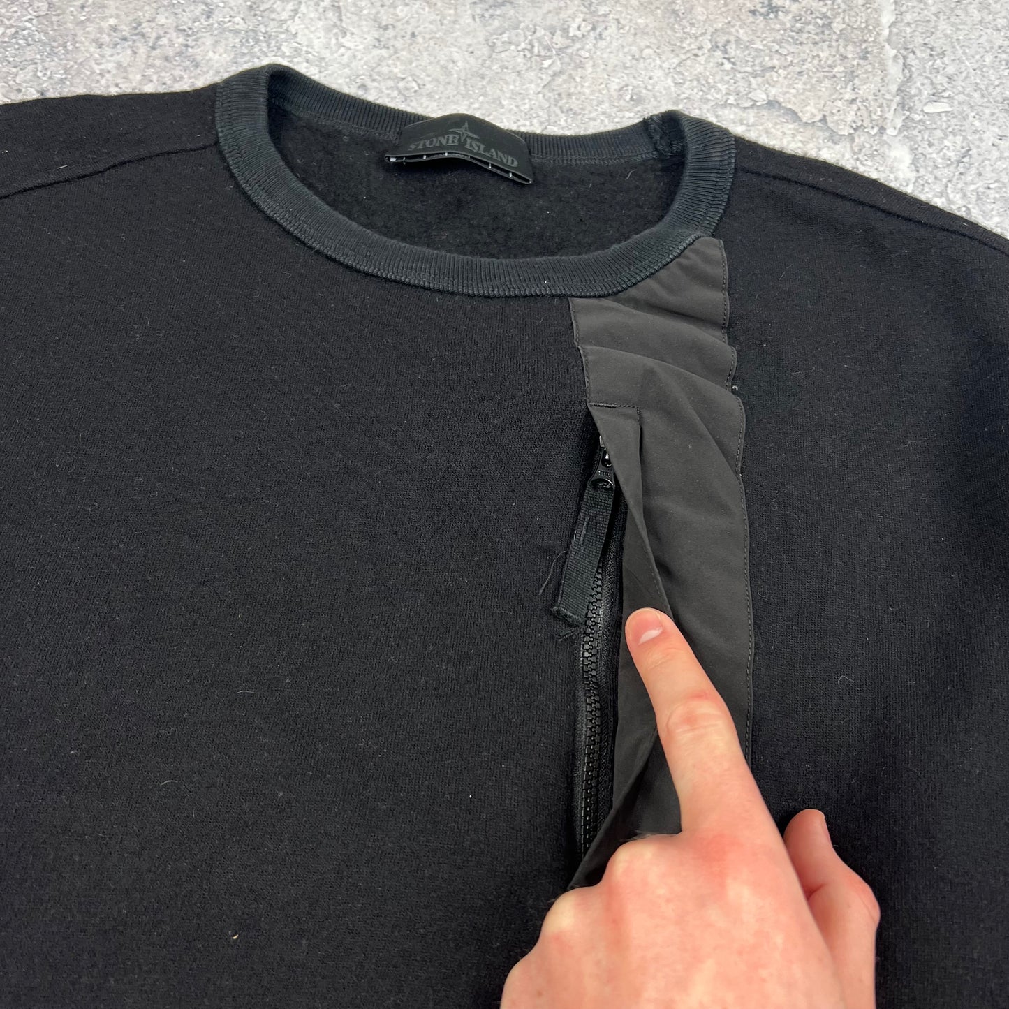 Stone Island Black Ghost Wool Sweatshirt Large 25”