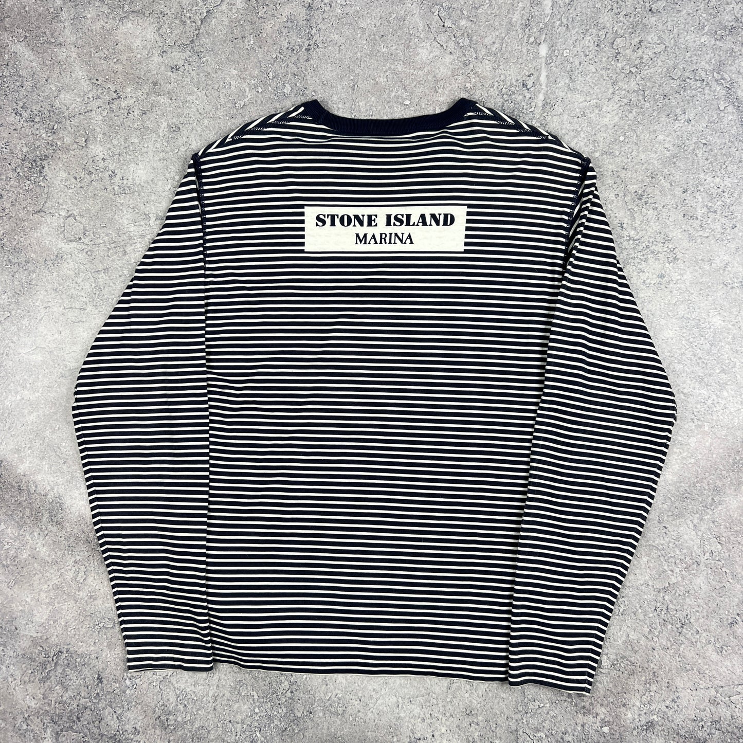 Stone Island Marina Navy Striped L/S T-Shirt XL 22.25”