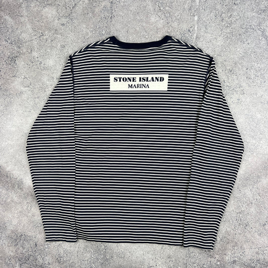 Stone Island Marina Navy Striped L/S T-Shirt XL 22.25”