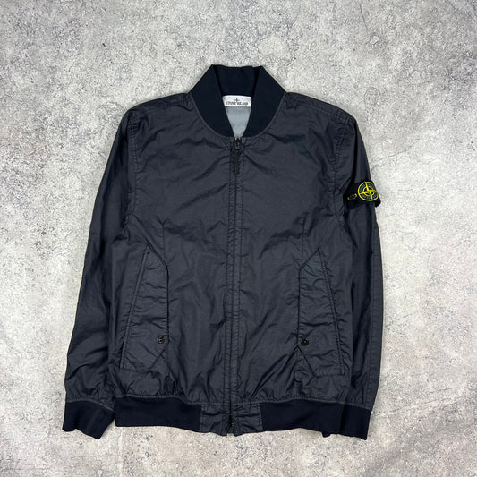 Stone Island Navy Membrana Bomber Jacket Medium 21.25”