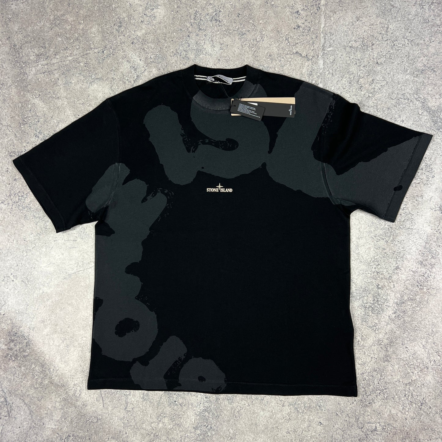 Stone Island Black Whirlwind T-Shirt Large 23.5” BNWT