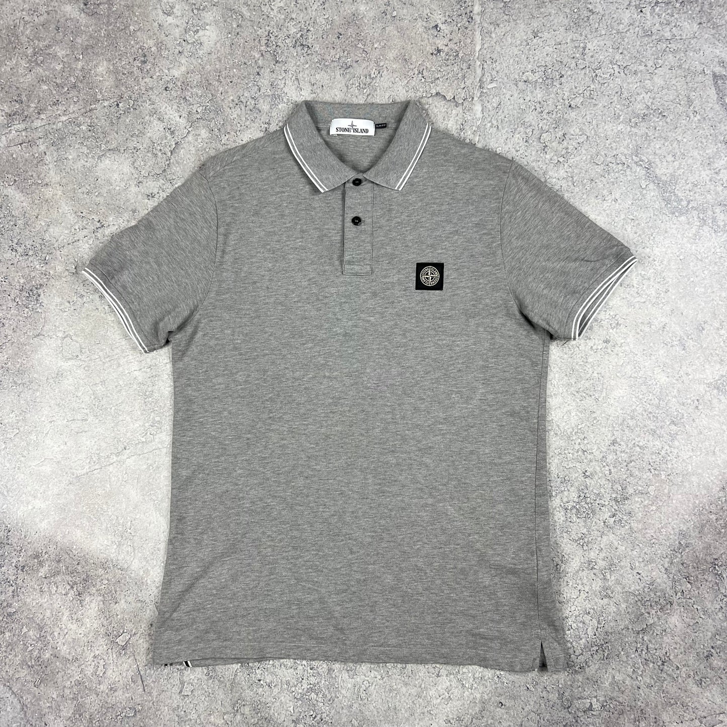 Stone Island Grey Polo Shirt XL Slim Fit 21.75”