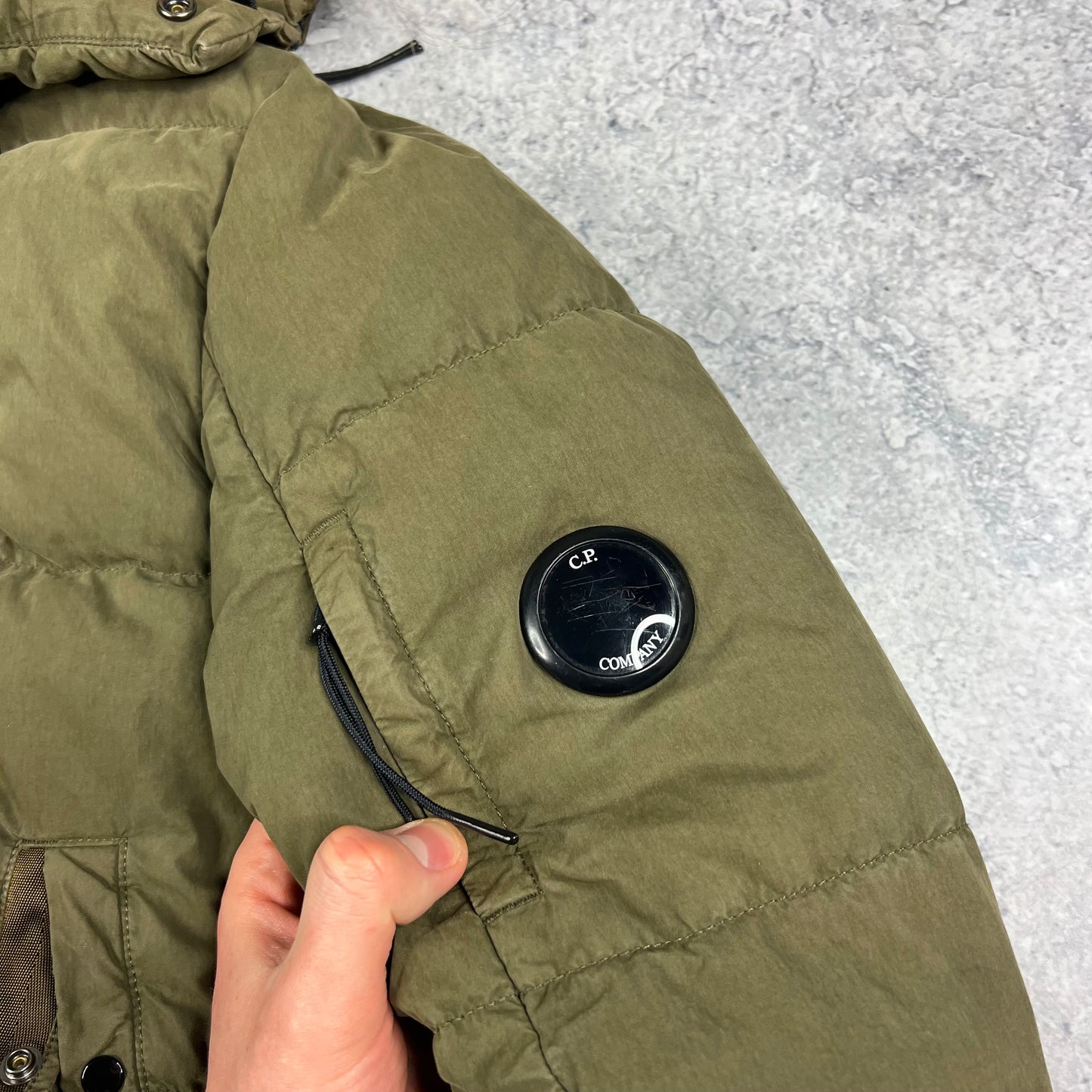 CP Company Khaki 50 Fili Down Parka Size 48- Medium 21.75”