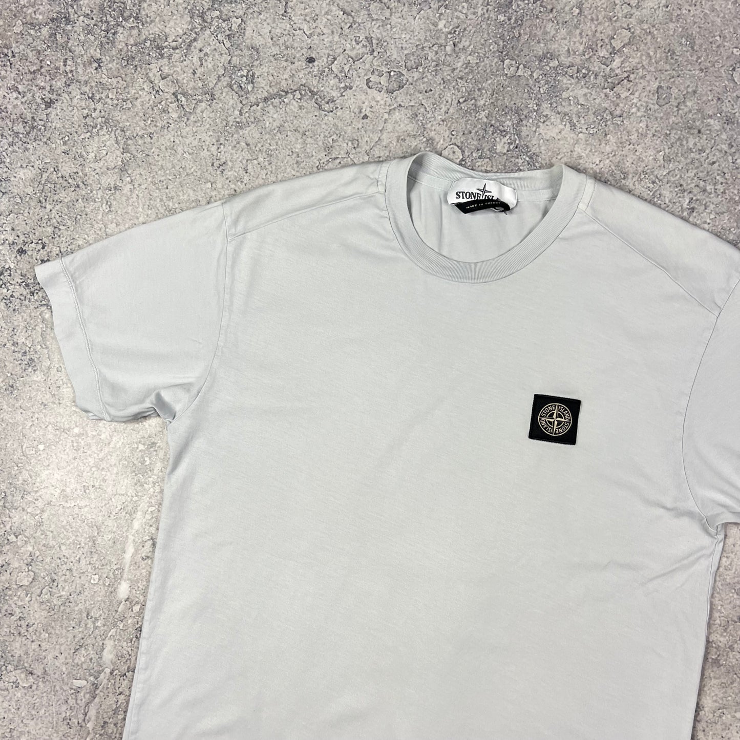 Stone Island Ice Blue Patch T-Shirt Small 19”