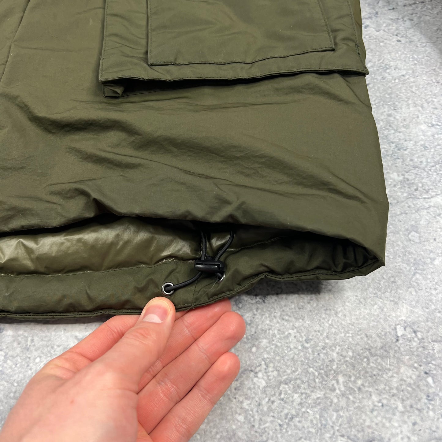 CP Company Khaki Micro M Down Jacket Size 50 Large 24”