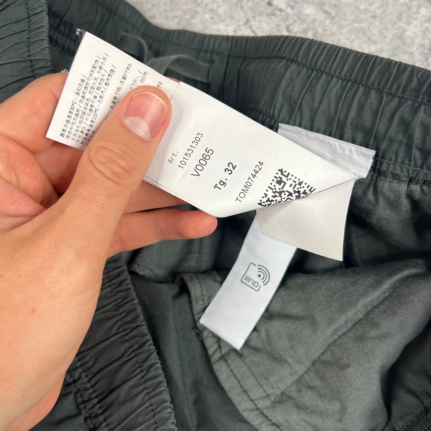 Stone Island Grey Cuffed Cargo Trousers 32”