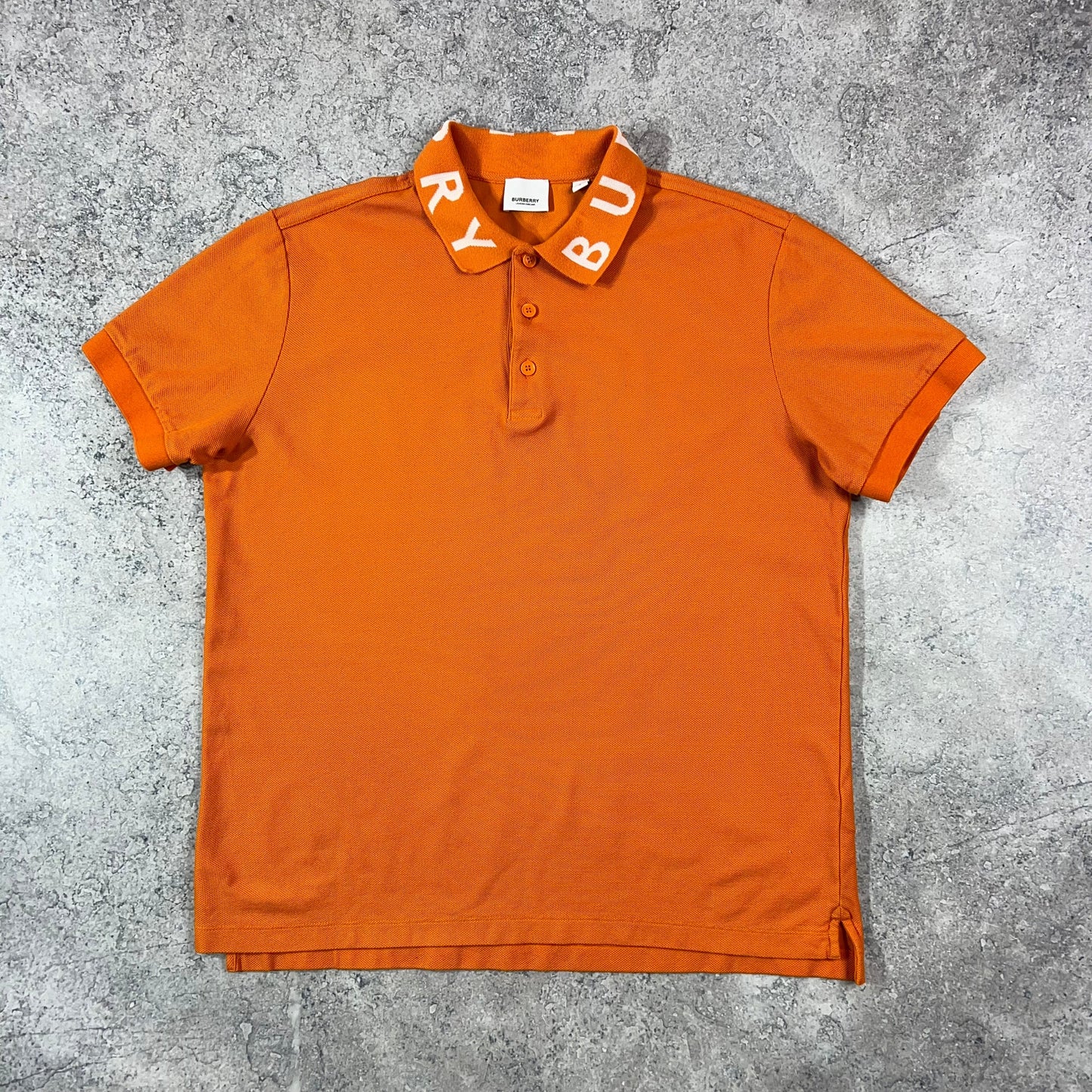 Burberry Orange Polo Shirt Large 22.25”