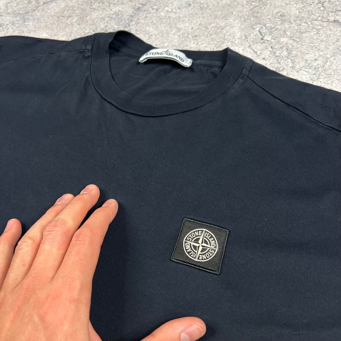 Stone Island Navy Patch T-Shirt Large 21.5”